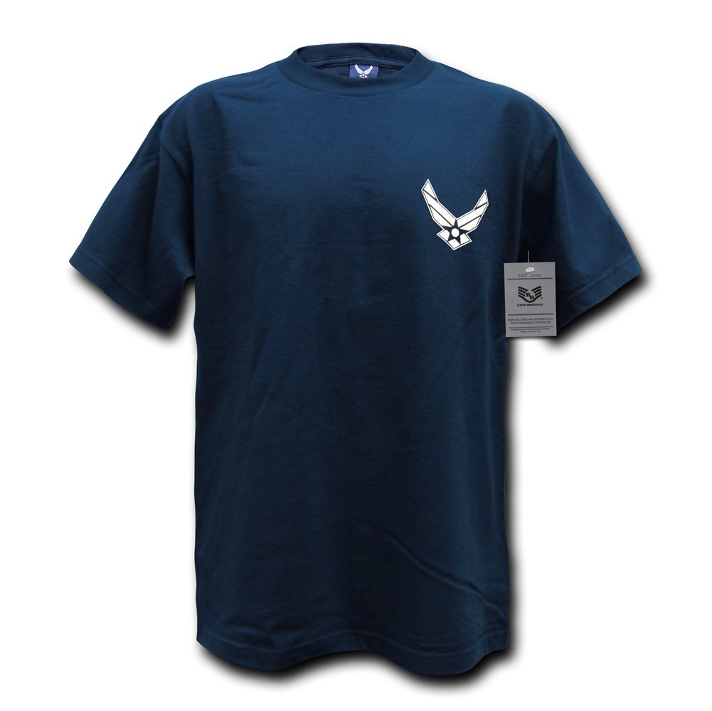 Rapiddominance Air Force Basic Military T-Shirt - Men's Cotton Crewneck Tee for Military Enthusiasts & Patriotic Style | Perfect for Veterans Day, Workout & Casual Wear