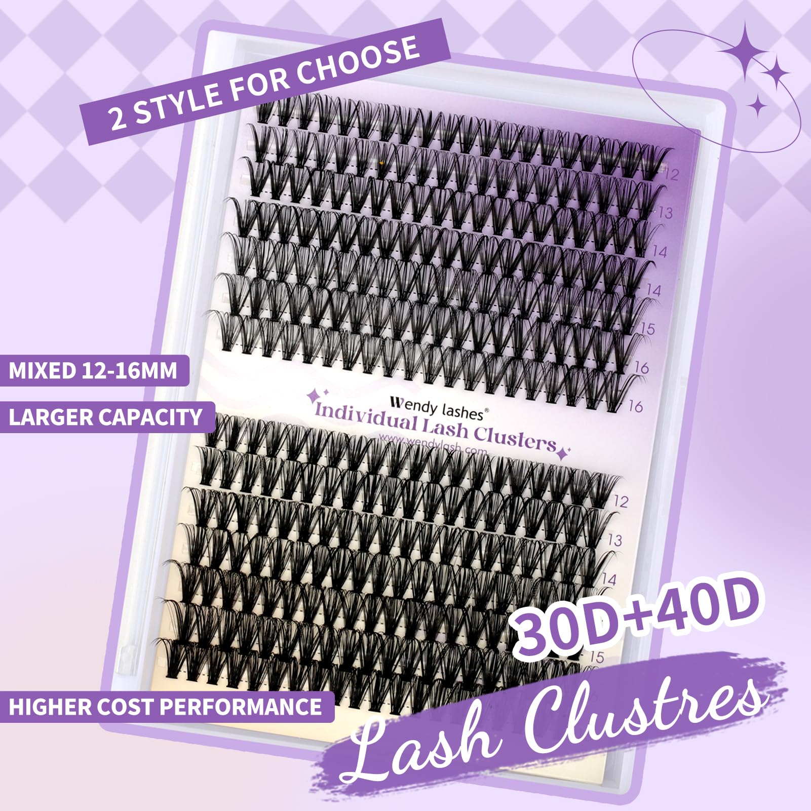 DIY Lash Clusters for Home Use: Ultra-Light Natural Fluffy Manga Wispy Waterproof Anime Cat Eye D Curl 12-16mm Mixed 30+40D False Eyelashes - Perfect for Parties, Weddings, Cosplay & Everyday Glam