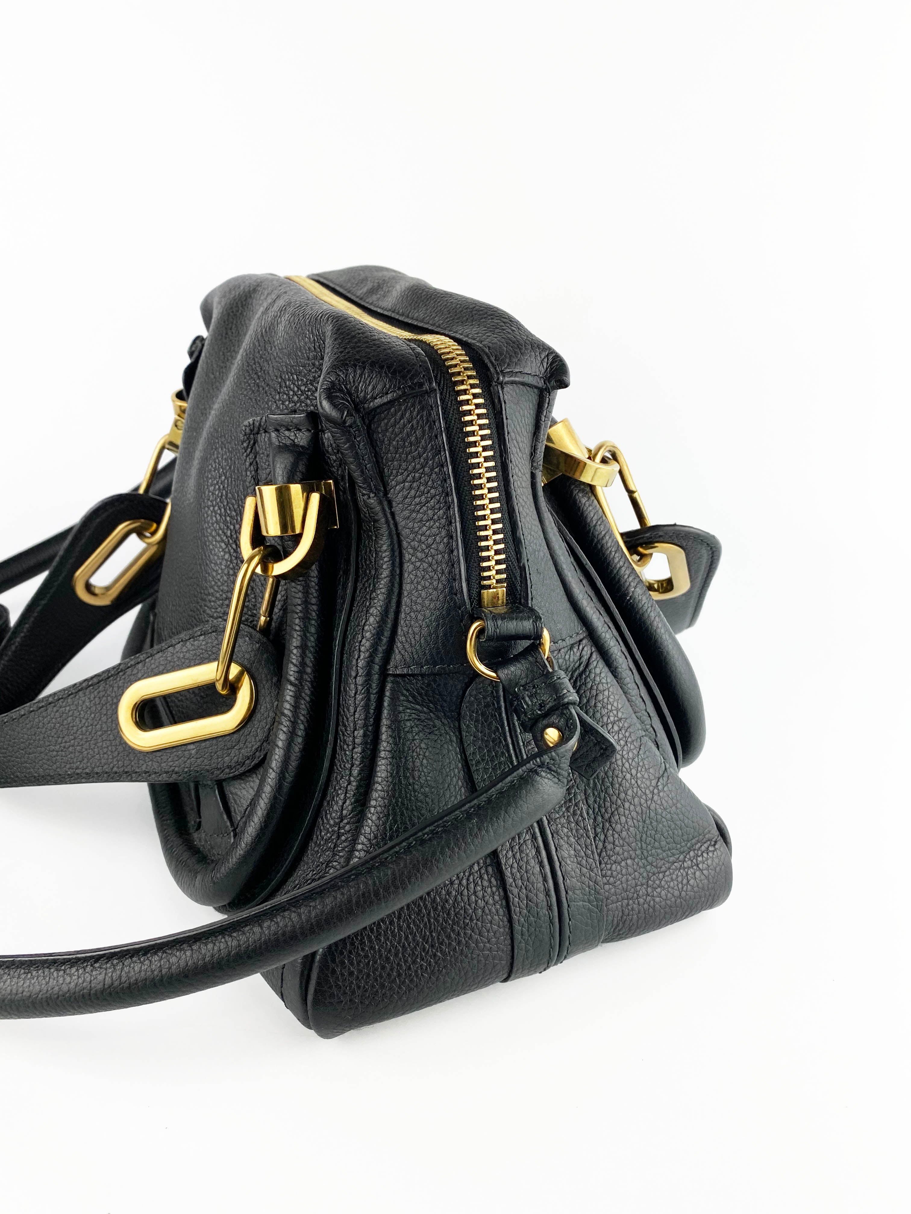 Chloe Small Black Paraty Handbag - Luxury Leather Crossbody Purse for Women, Perfect for Work, Travel & Evening Events
