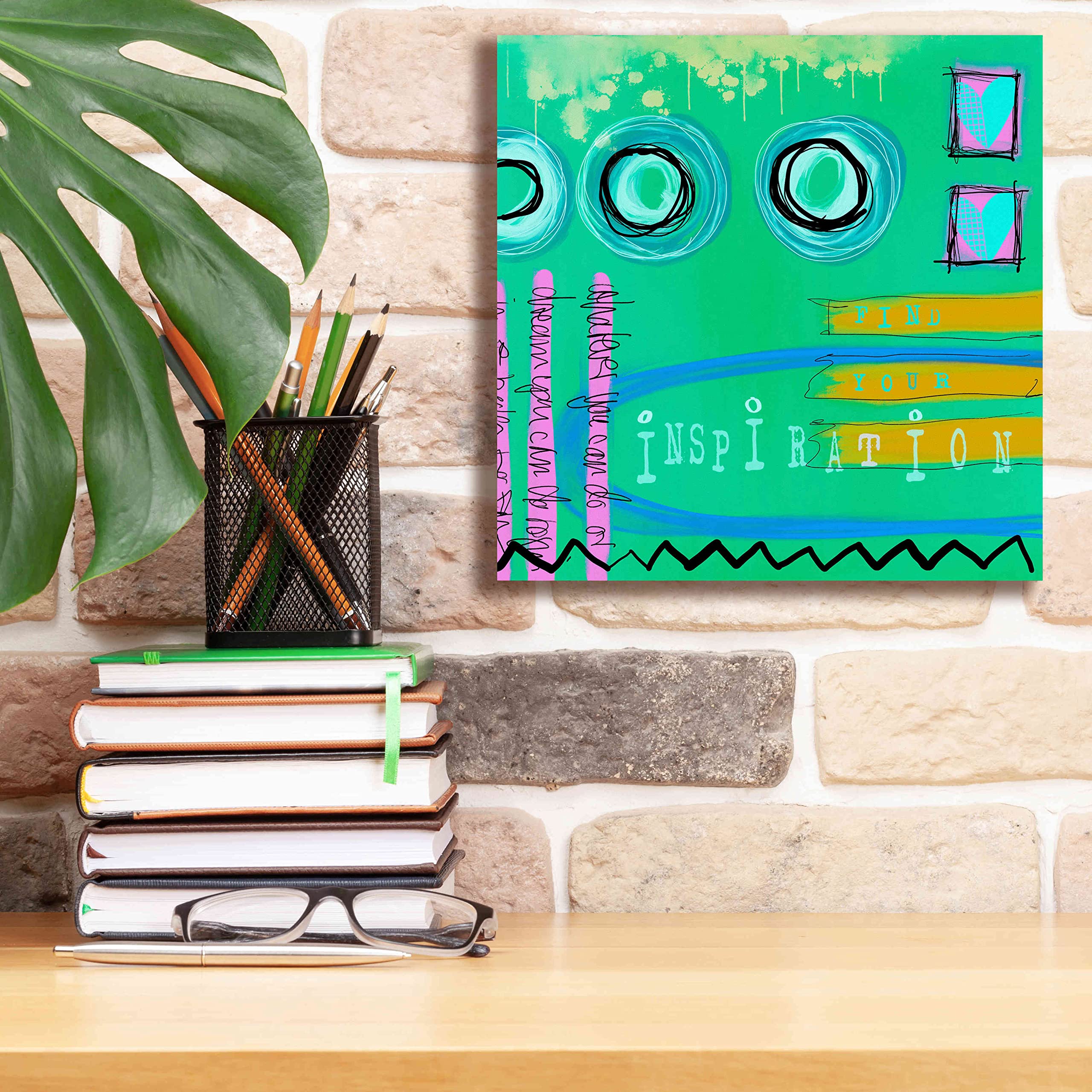 Abstract Inspiration Graffiti Wall Art by Andrea Haase - 12x12 Inch Giclee Canvas Print - Perfect for Living Room, Bedroom & Office Decor