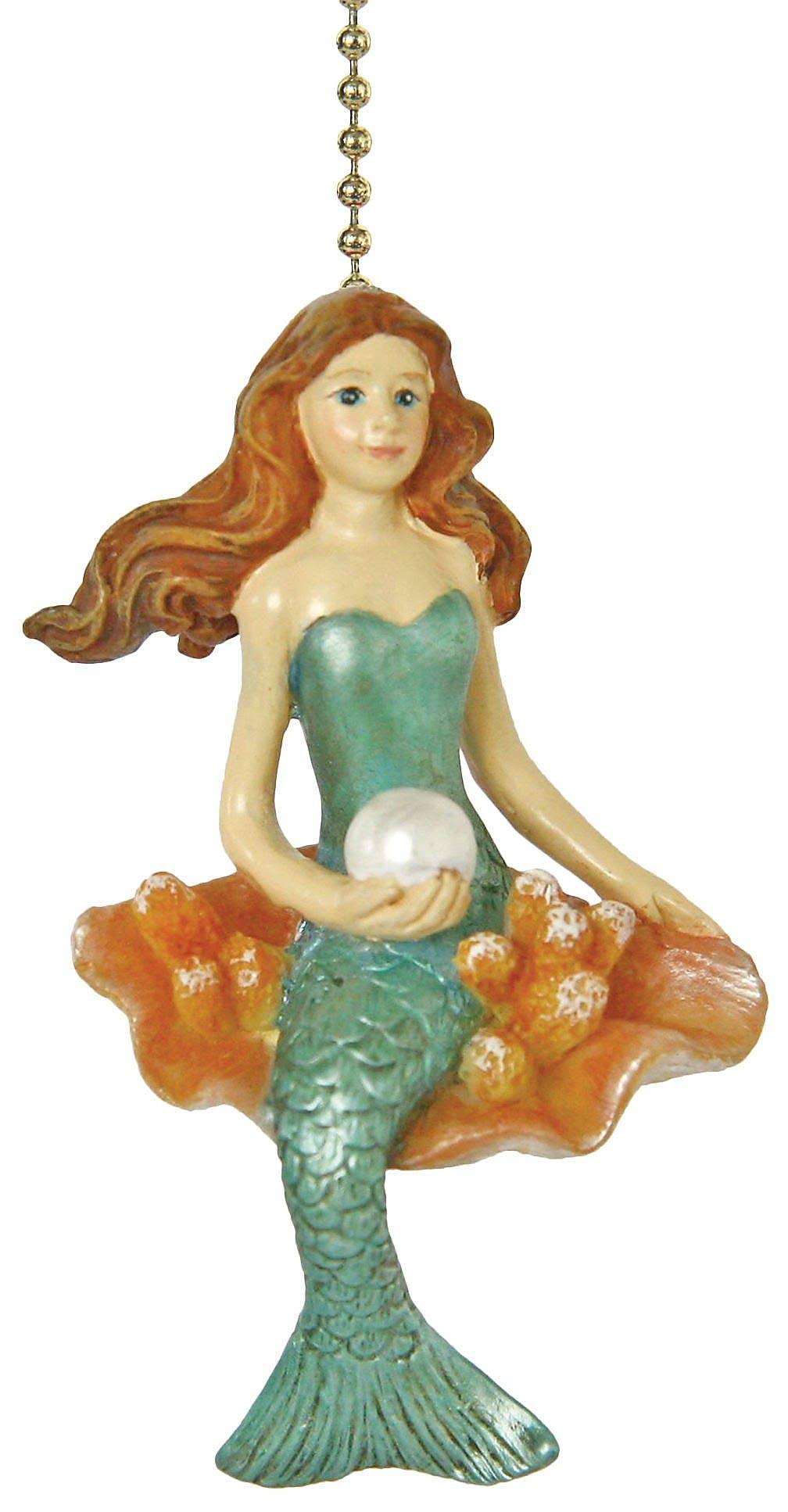Mermaid Ceiling Fan Light Pull Chain - Coastal Sea Siren Decor for Beach House & Nautical Bedroom | Perfect for Coastal Themed Home Decor