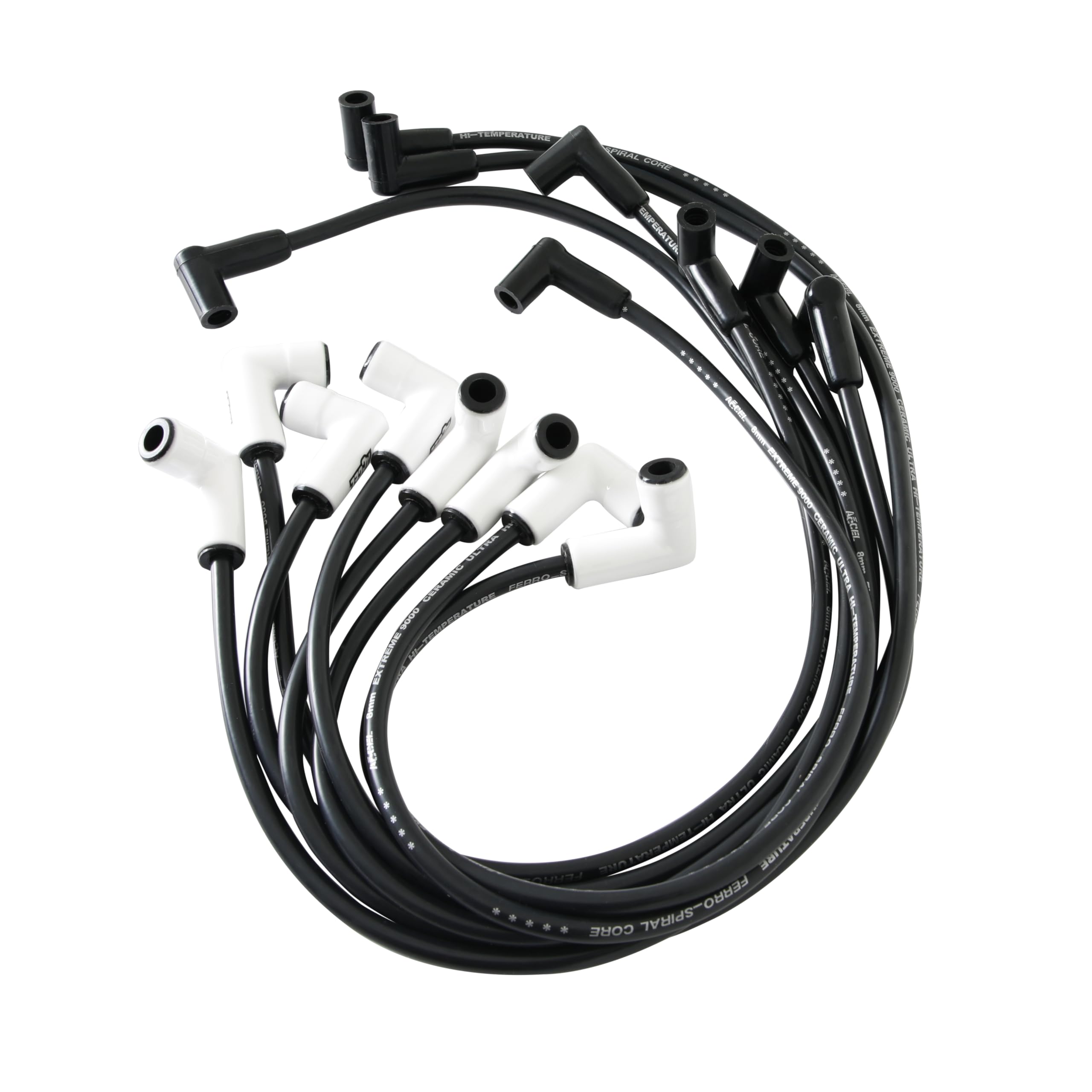 ACCEL 9011C Extreme 9000 Spark Plug Wire Set with Ceramic Boot - High Performance Ignition Wires for Racing, Hot Rods & Muscle Cars