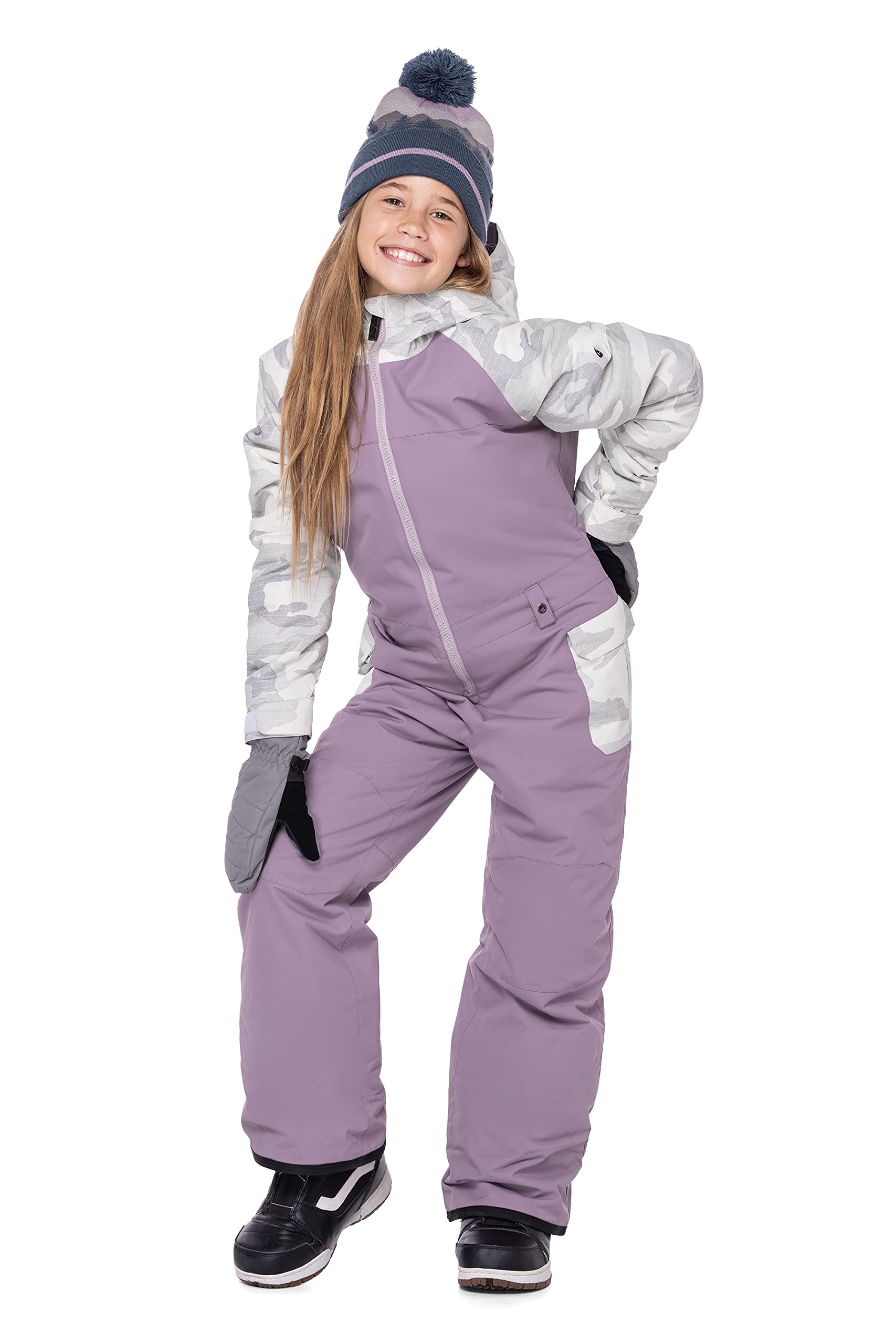 686 Girl's Shine Insulated Snowsuit - Waterproof Winter One-Piece with Helmet-Compatible Hood & Boot Gaiters - Warm Snowsuit for Girls - Perfect for Skiing, Snowboarding & Winter Outdoor Activities