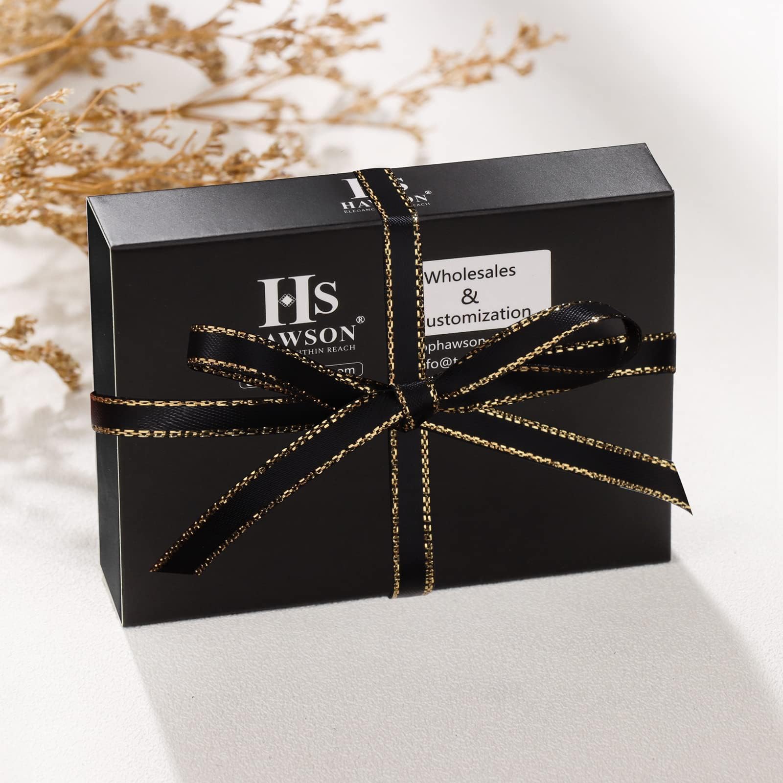 HAWSON 2 Inch Gold Engraved Letter Tie Clips and Cufflinks Set for Men - A-Z Monogram Formal Business Wedding Gift Set - Perfect for Office, Prom, Graduation & Special Occasions