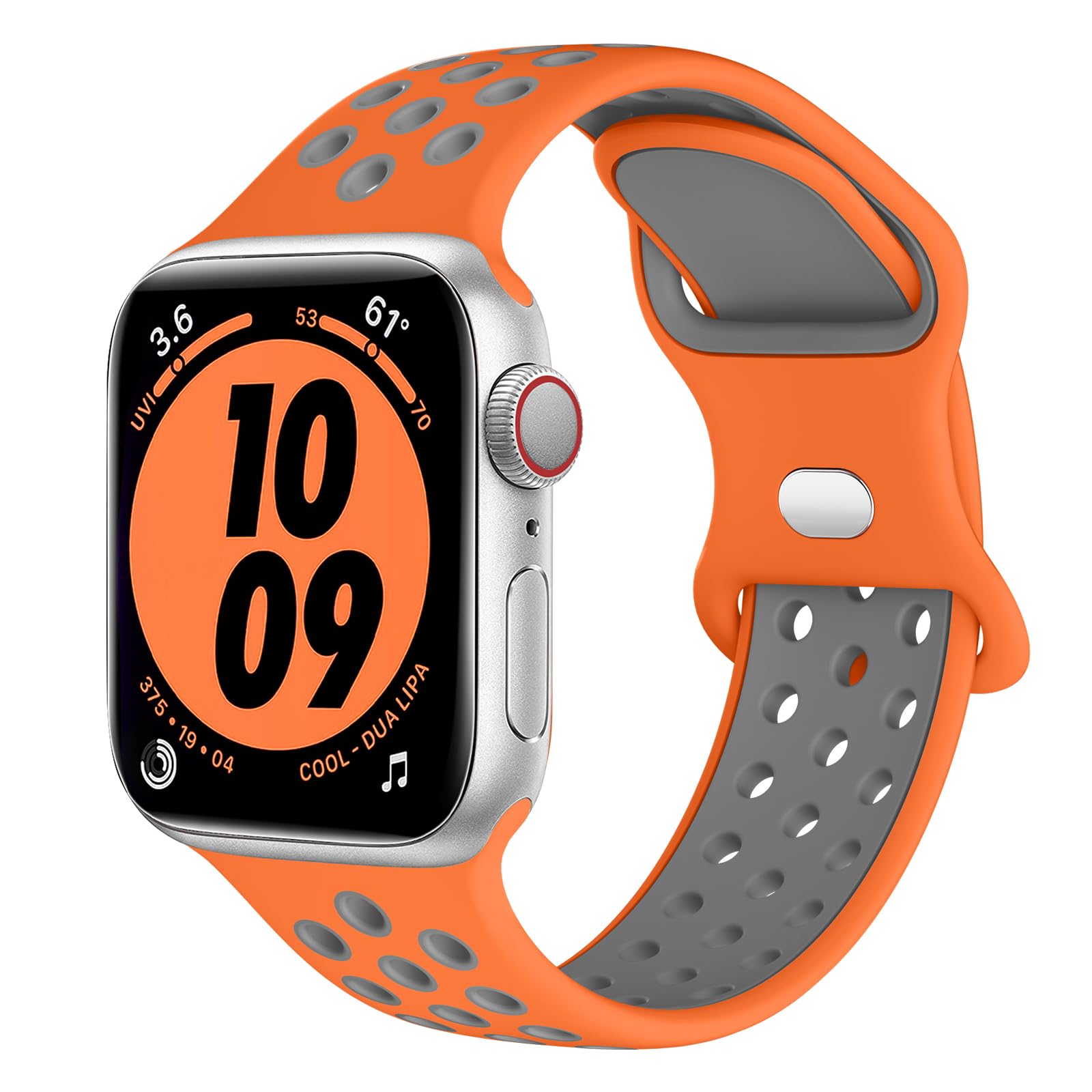 Higgs Straps Compatible with Apple Watch 40mm 41mm 38mm - Soft Silicone Sport Band for Women & Men - Two-Tone Perforated Breathable Design - Fits iWatch Series 9/8/7/SE/SE2/6/5/4/3/2/1 - Perfect for Workouts, Running & Everyday Wear
