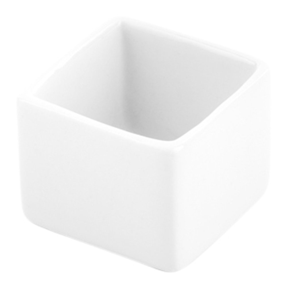 Restaurantware 10-Pack 1 oz Small Square Porcelain Bowls - Microwave & Oven Safe, Chip-Resistant White Appetizer Bowls for Condiments, Desserts, Dips, and Party Snacks - Perfect for Catering, Restaurants, and Home Entertaining