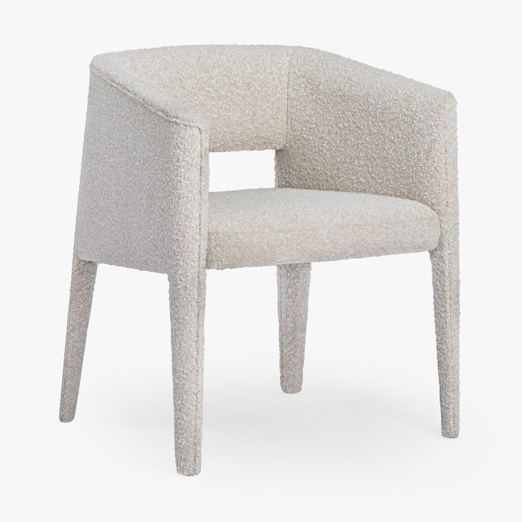 Nico Dining Armchair Ivory - Modern Upholstered Side Chair for Kitchen, Dining Room & Office - Comfortable & Stylish Seating Solution