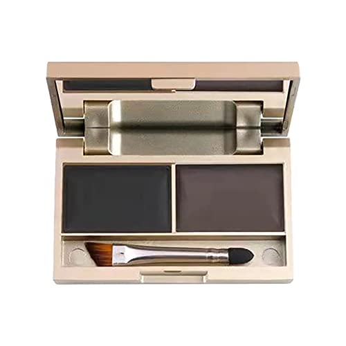 Natural Eyebrow Powder & Makeup Set with Brush - 2 Shades for Perfect Eyebrow Shaping | Vegan, Long-Lasting Formula for Everyday Use & Professional Makeup Looks