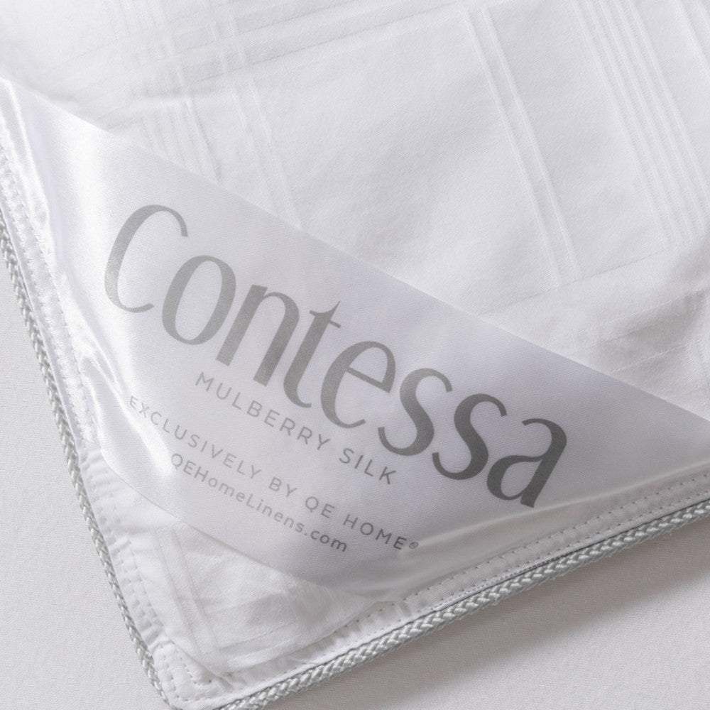 QEHOME Contessa 100% Mulberry Silk Duvet Cover Queen Size - Luxurious Bedding for Better Sleep & Skin Care