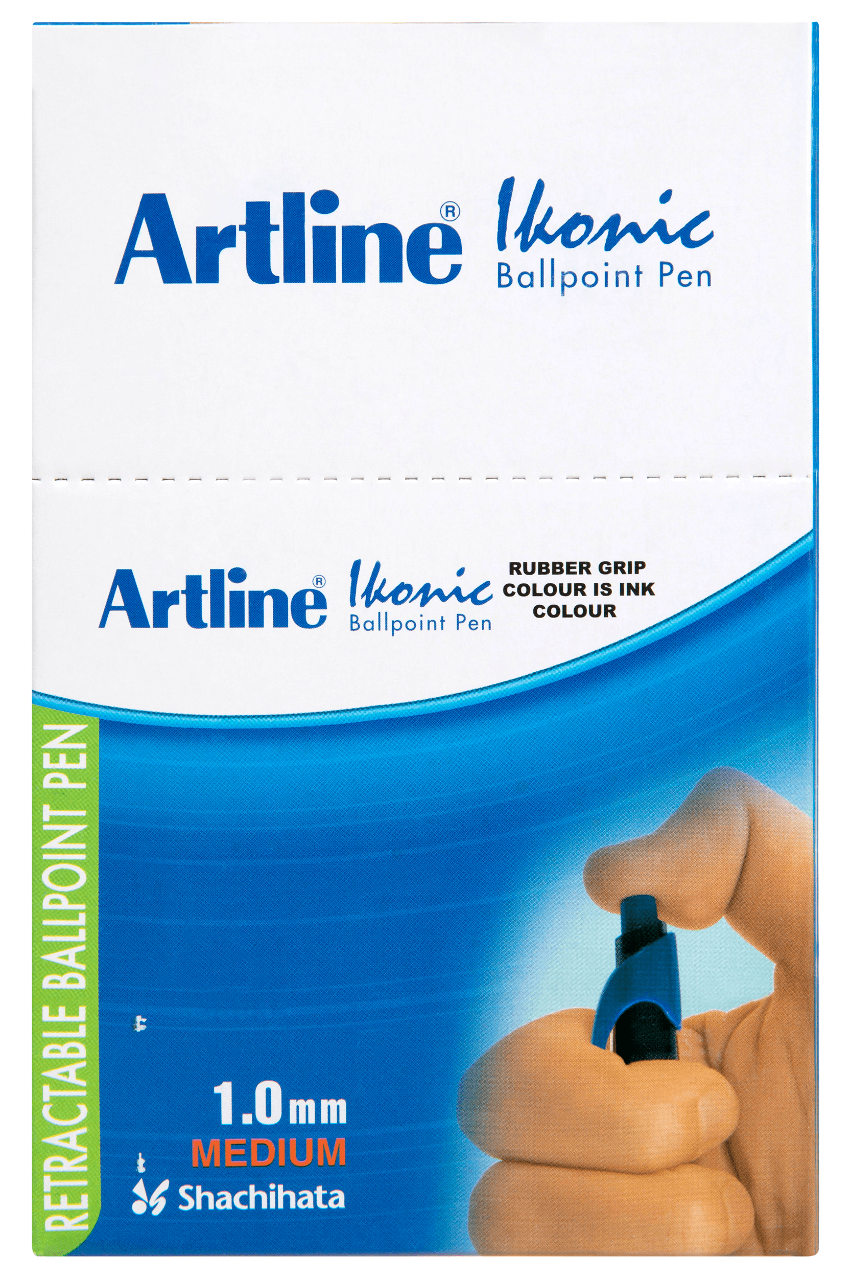 Artline 8410 Retractable Grip Medium Ballpoint Pen - Blue Ink, 50-Pack - Perfect for Office, School & Everyday Writing Needs