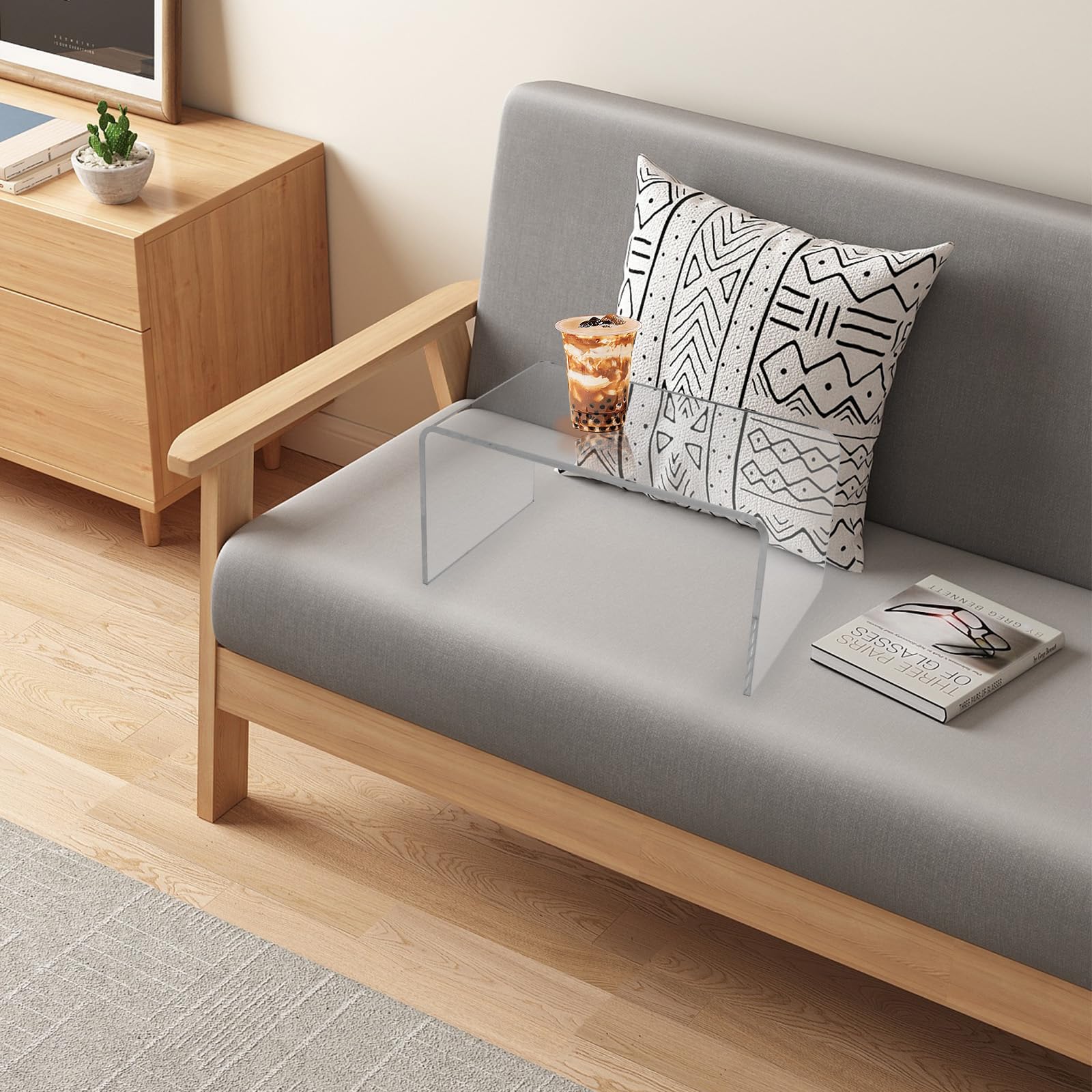 Modern Clear Acrylic C-Shape End Table - 24