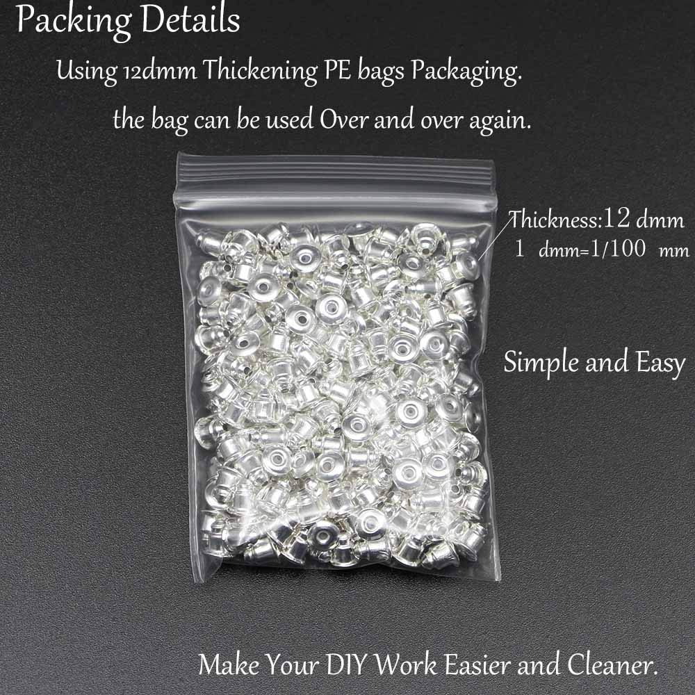 200pcs Soft Clear Silicone Earring Stud Backs - 5mm Safety Earring Back Pads, Bullet Clutch Stoppers for Hook Earrings (Gun Black) | Secure & Comfortable Replacement for Daily Wear, Parties & Gifts