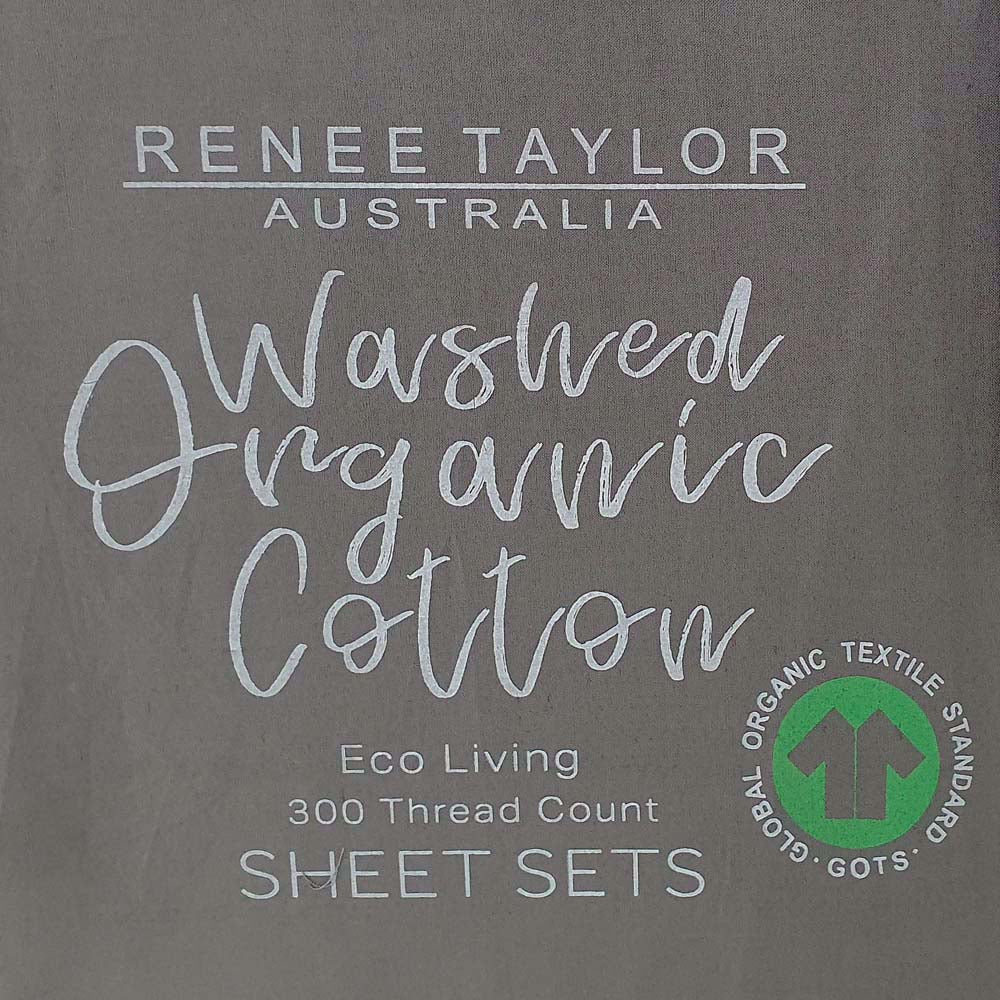 Premium 100% Organic Cotton Percale Sheet Set - 300 Thread Count, Steel Grey - Split Queen Size for Adjustable Beds | Breathable & Hypoallergenic Bedding for Hotels, Guest Rooms & Master Bedrooms