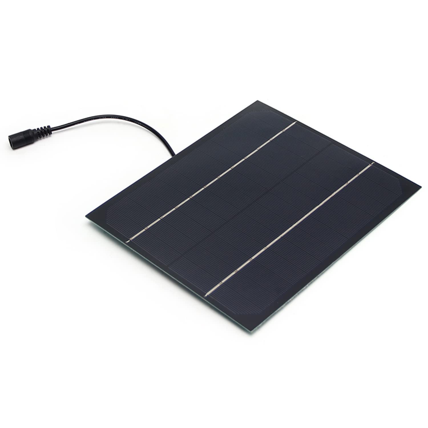 Fielect 6W 12V Mini Solar Panel Kit - Polysilicon Solar Epoxy Cell Charger with DC Plug for DIY Solar System (200x170mm) - Perfect for RV, Boat, Camping & Off-Grid Power Supply