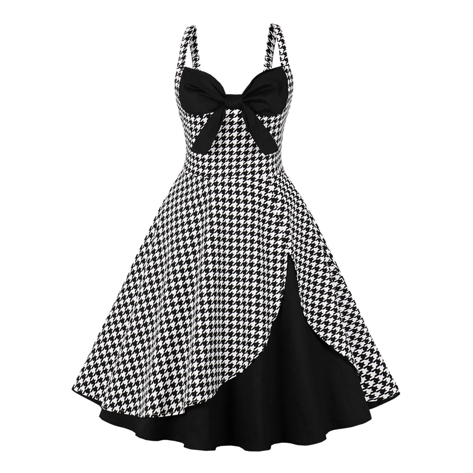 Plus Size Summer Dresses for Women 2023 - Retro Style Formal Spaghetti Strap Floral Maxi Dress (Black, XL) - Perfect for Beach Vacations, Garden Parties & Date Nights