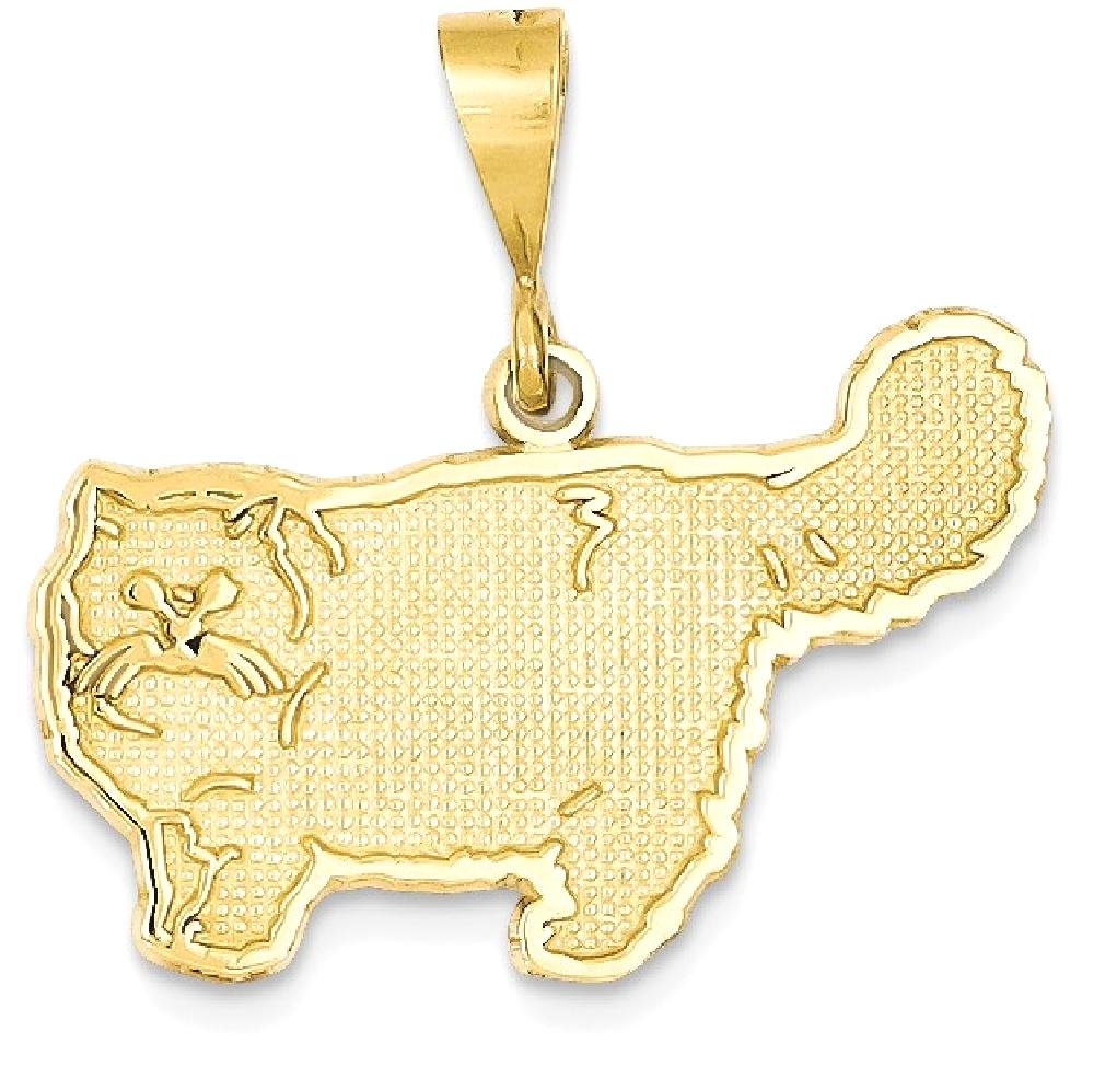 14K Solid Yellow Gold Persian Cat Necklace - Dainty Cat Pendant Charm for Women - Perfect Gift for Cat Lovers, Birthdays & Anniversaries