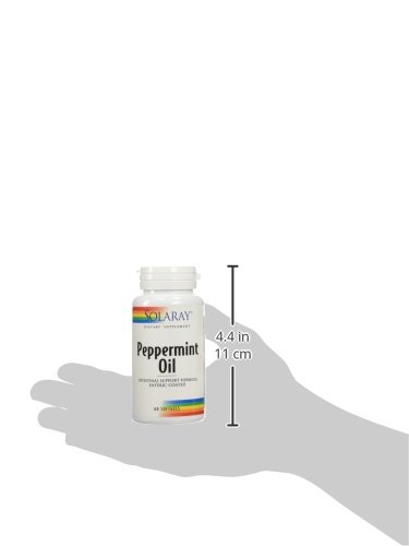 Solaray Peppermint Oil Softgels - 60 Count | Natural Digestive Support & Headache Relief | Perfect for Aromatherapy, Cooking & DIY Beauty Products