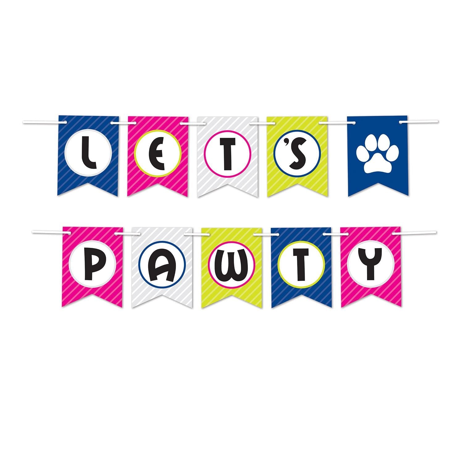 12 Pack Beistle Let's Pawty Dog Birthday Party Streamers - Perfect for Pet Celebrations, Decorations & Festive Events