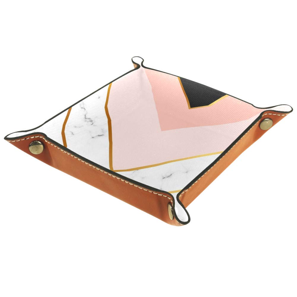 White Marble Leather Tray - 8.1