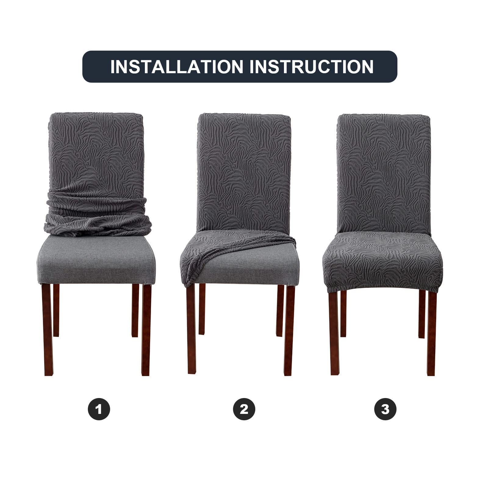 Stretch Dining Chair Covers 2-Pack - Washable & Removable for Kitchen & Dining Room