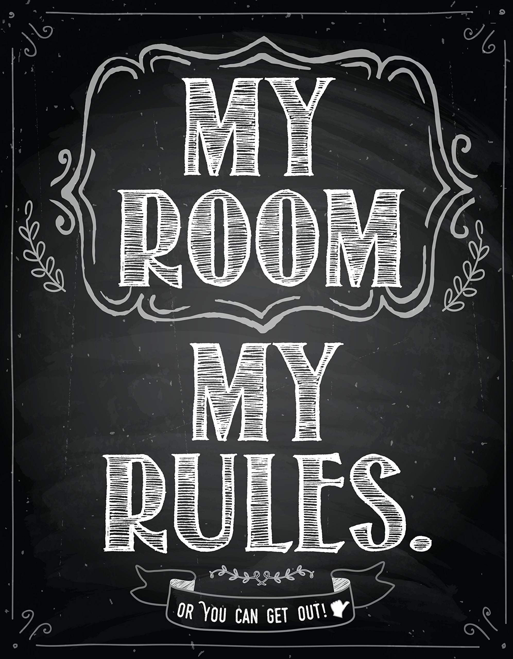 My Room My Rules - 16x20 Unframed Cool Art Print Posters for Teens - Trendy Wall Decor for Teen Bedroom & College Dorm Aesthetic - Perfect for Room Makeover, Birthday Gifts & Home Decor