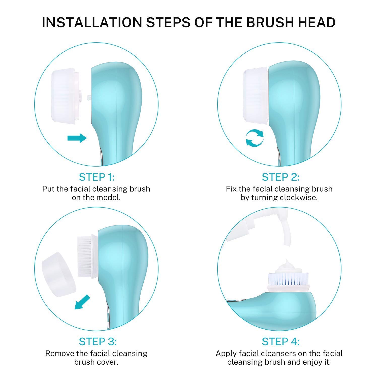 7 Pack Facial Cleansing Brush Head Replacement for Acne Prone & Sensitive Skin - Exfoliating Brush Heads for Clogged & Enlarged Pores - Compatible with Most Electric Face Cleansers - Perfect for Daily Skincare Routine & Deep Cleansing