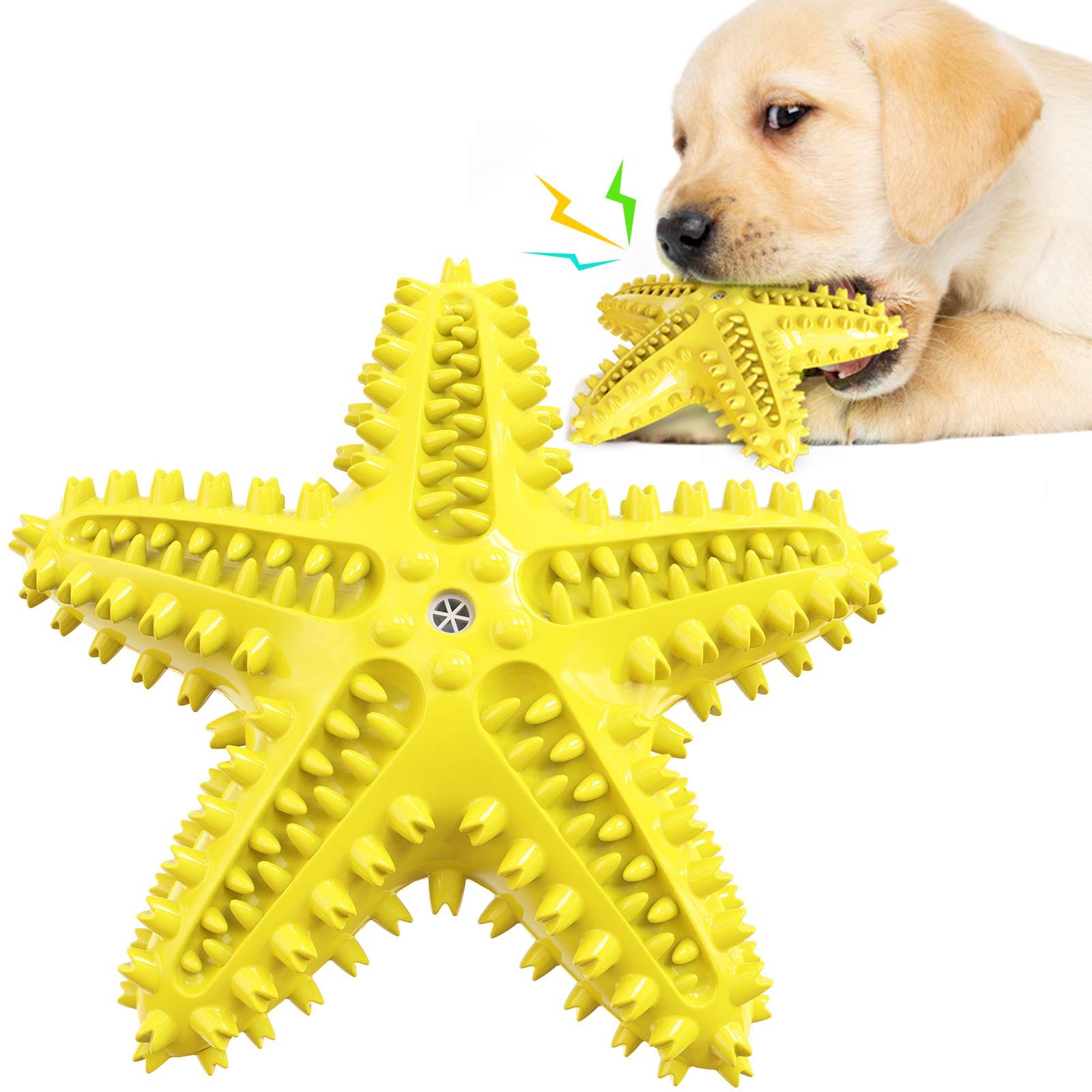 Lifein Durable Squeaky Toothbrush Dog Chew Toy - Tough Rubber Dental Toys for Aggressive Chewers, Puppy to Large Breed Dogs - Perfect for Teeth Cleaning & Playtime at Home or Outdoors