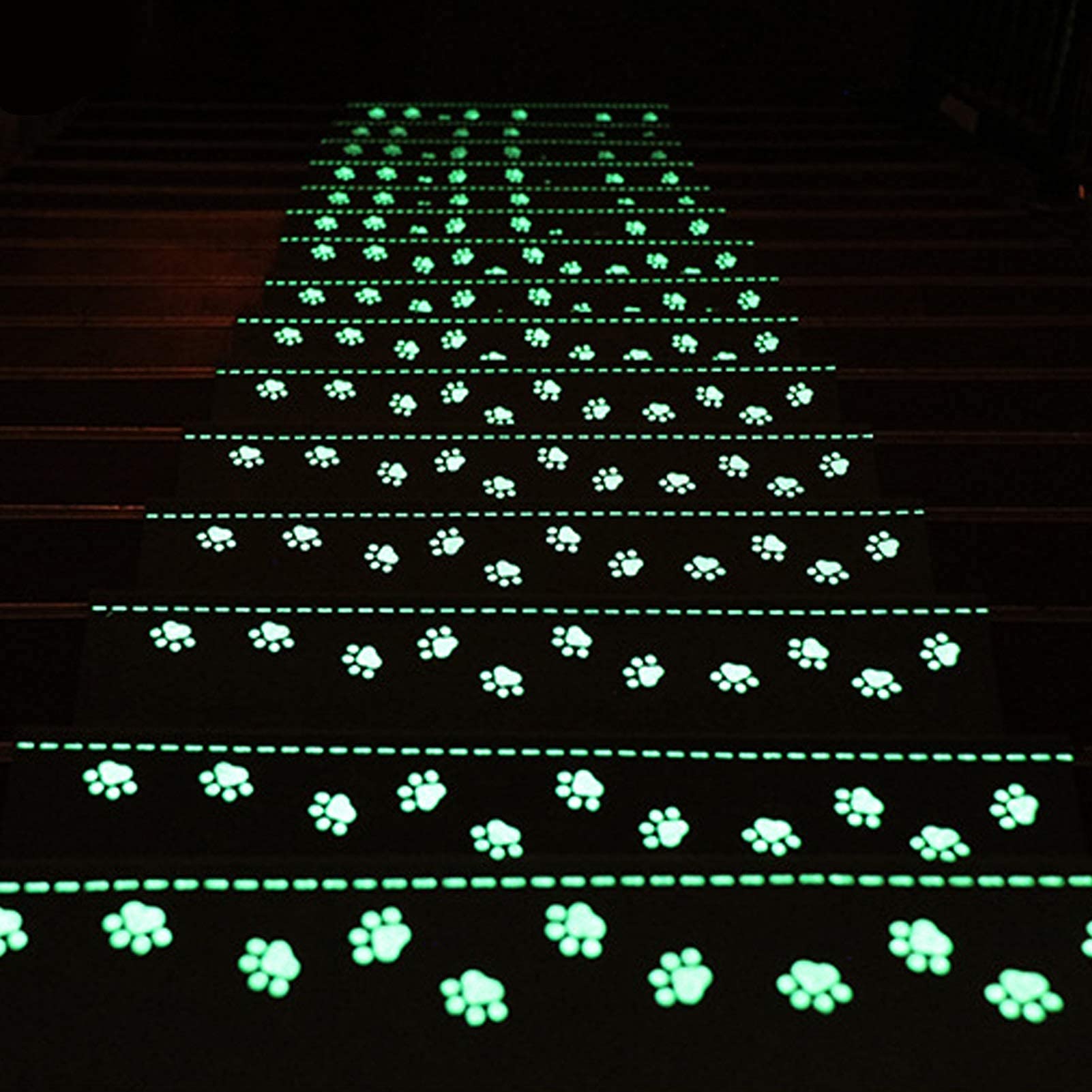 10 Pack Non-Slip Luminous Carpet Stair Treads - Skid Resistant Rubber Backing, Washable & Soft Stair Mats for Home Safety | Perfect for Stairs, Hallways, and Bedrooms at Night