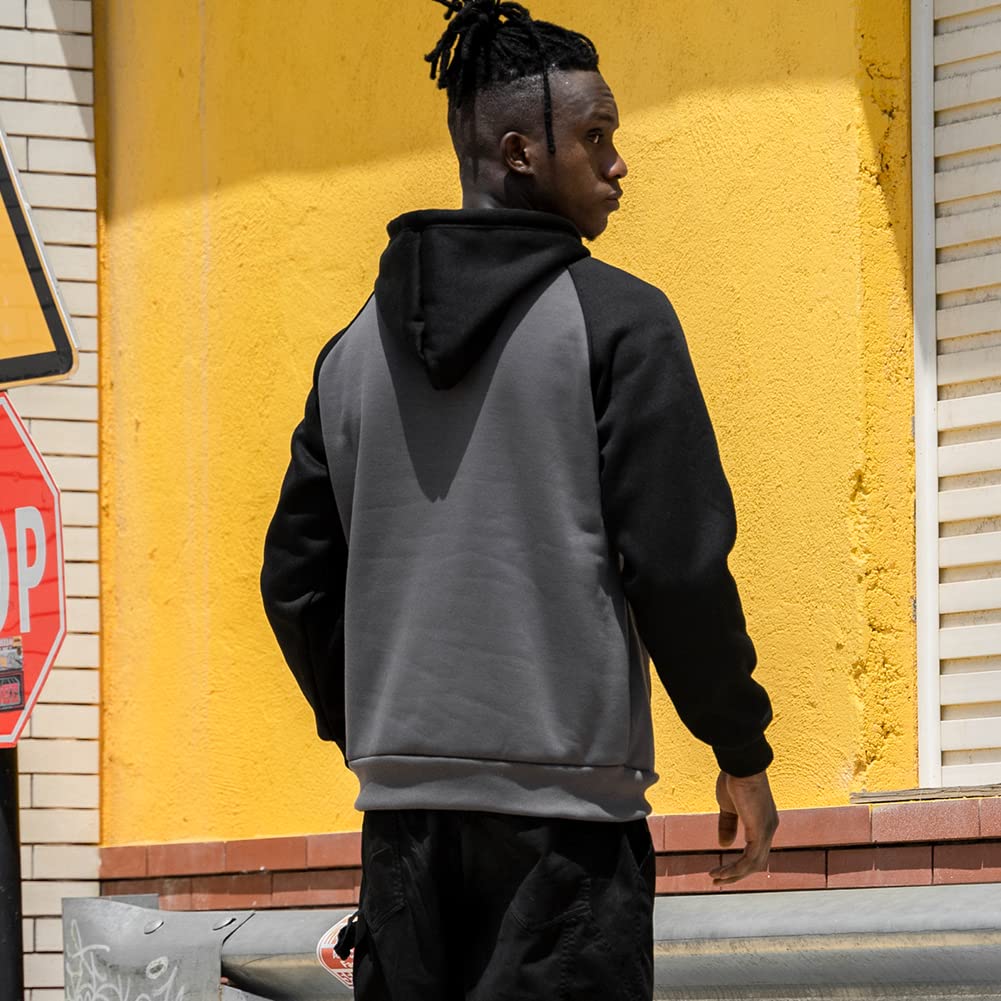 DUOFIER Men's Hooded Pullover Sweatshirt with Kangaroo Pocket - Cozy Casual Wear for Gym, Outdoor & Street Style