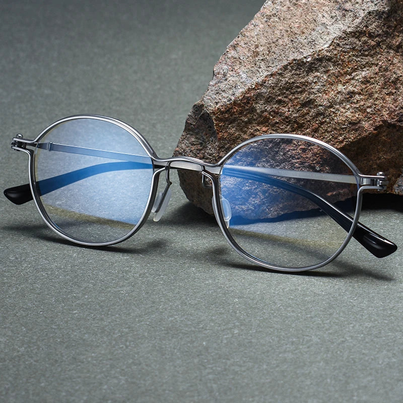 Stylish Unisex Black Titanium Eyeglasses - Oval Square Full Rim Frame 5897 | Perfect for Work, Reading & Fashion Accessories