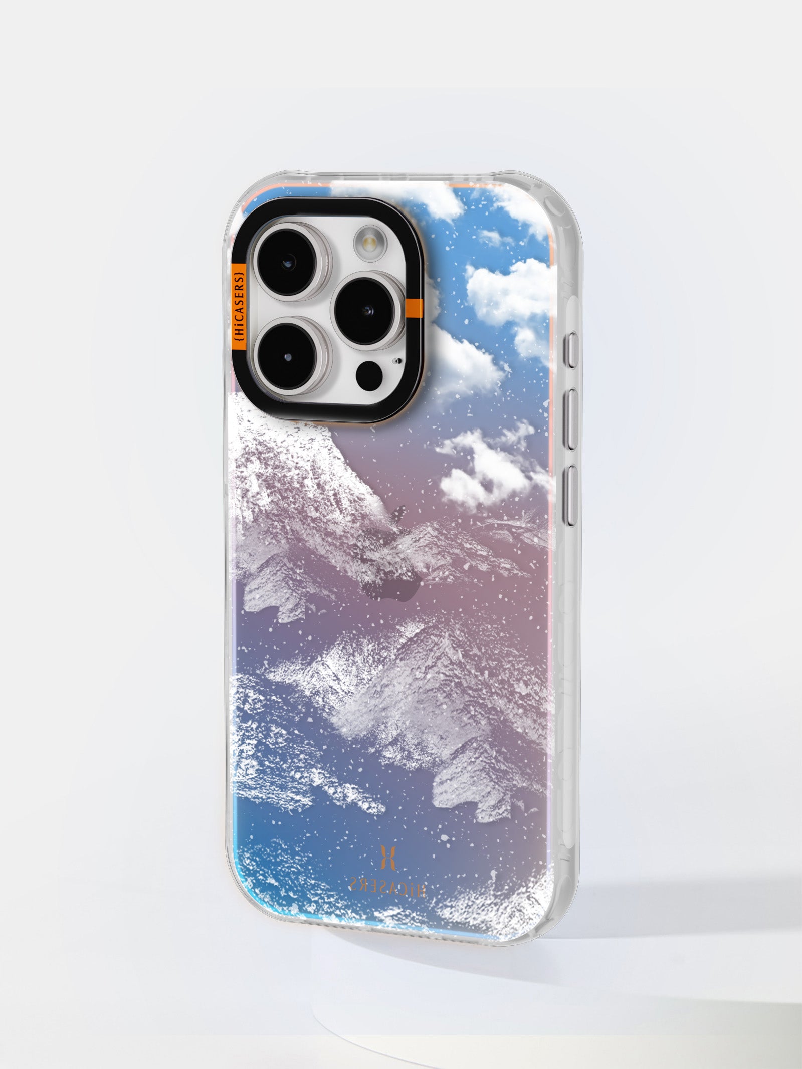 Snowy Peak Iridescent Phone Case - Blue & Red Color Changing Cover for iPhone & Samsung | Perfect for Parties, Festivals & Everyday Glam