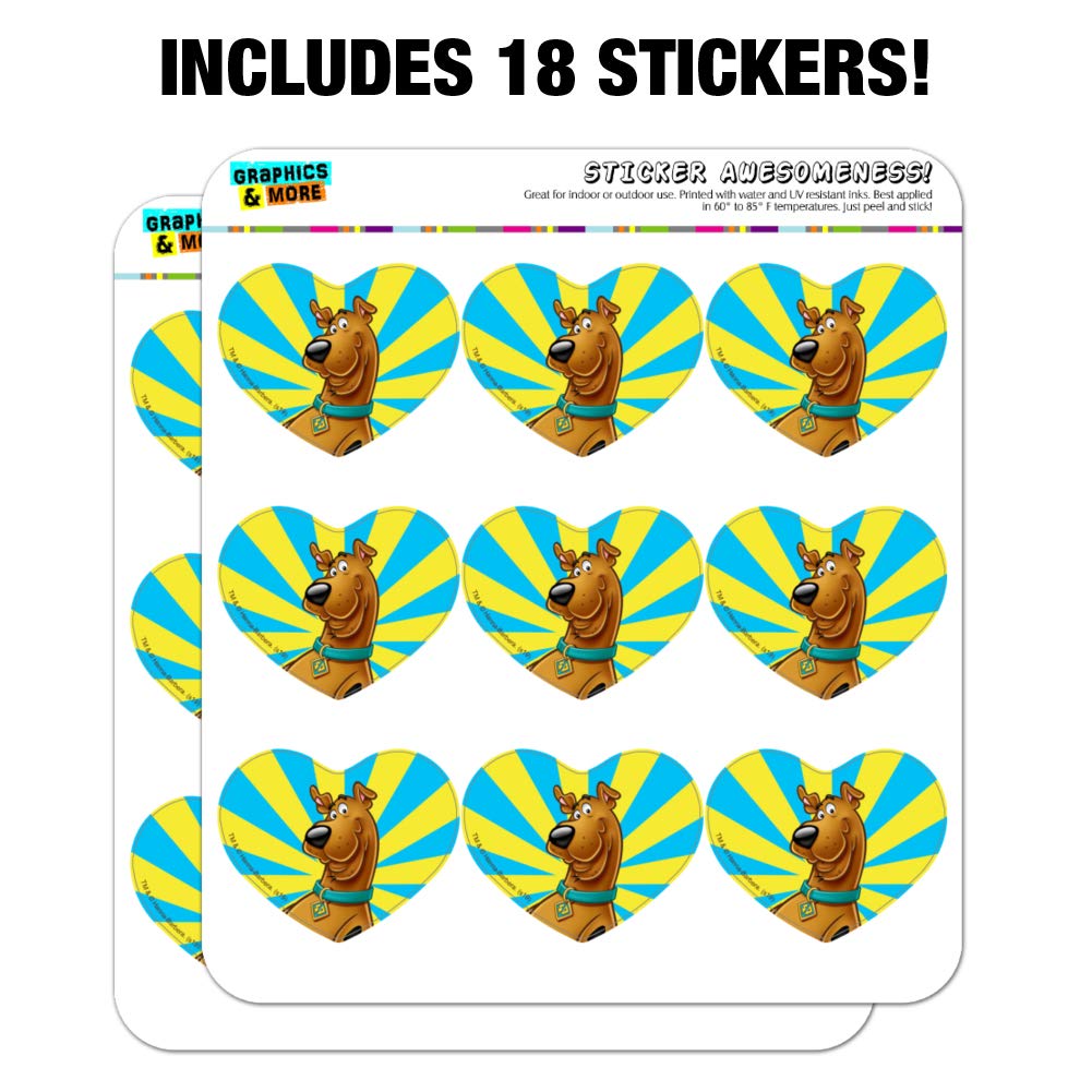 Scooby-Doo Heart Shaped Planner Stickers - Cute Cartoon Character Scrapbook Decals for Bullet Journal, DIY Crafts, School Supplies & Gift Wrapping