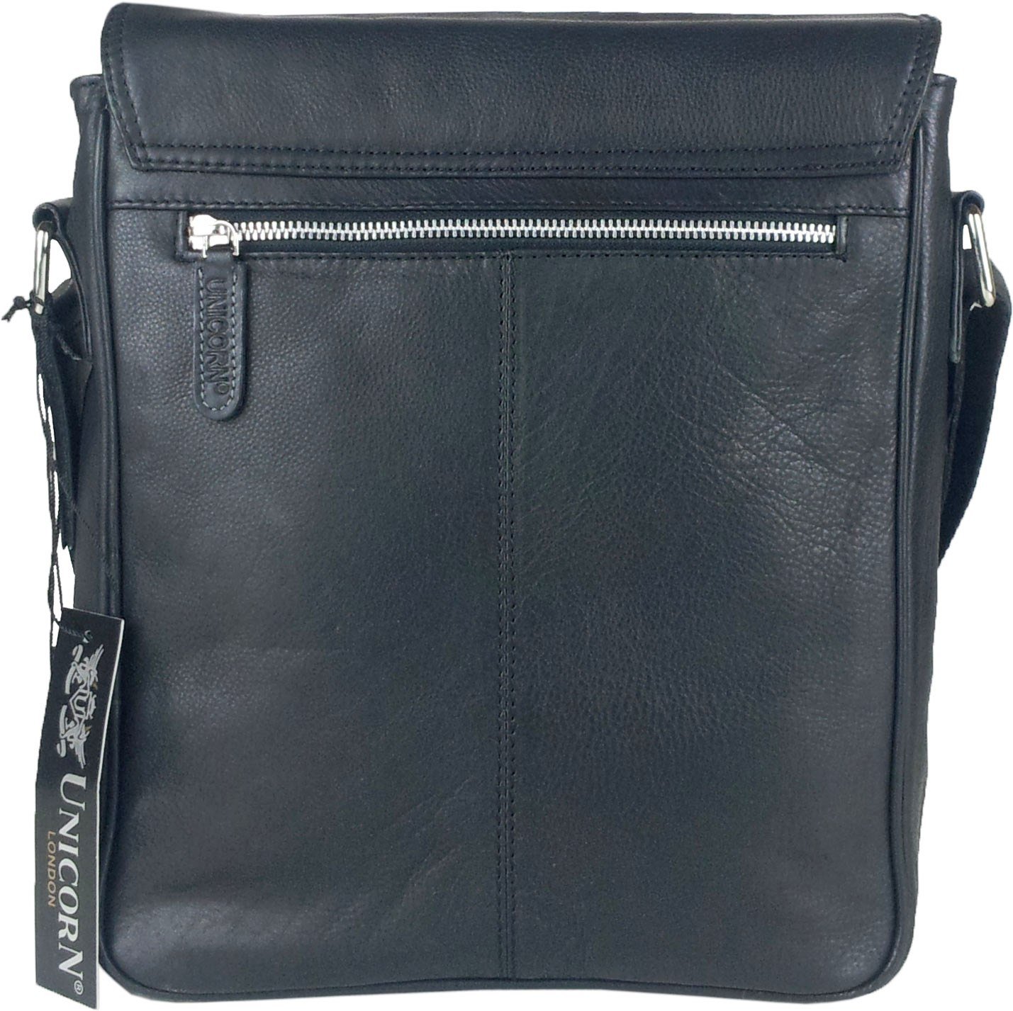 Premium Genuine Leather Unicorn Print Messenger Bag for iPad, Ebook & Tablets - Stylish & Durable Crossbody Bag for Work, School & Travel #3G
