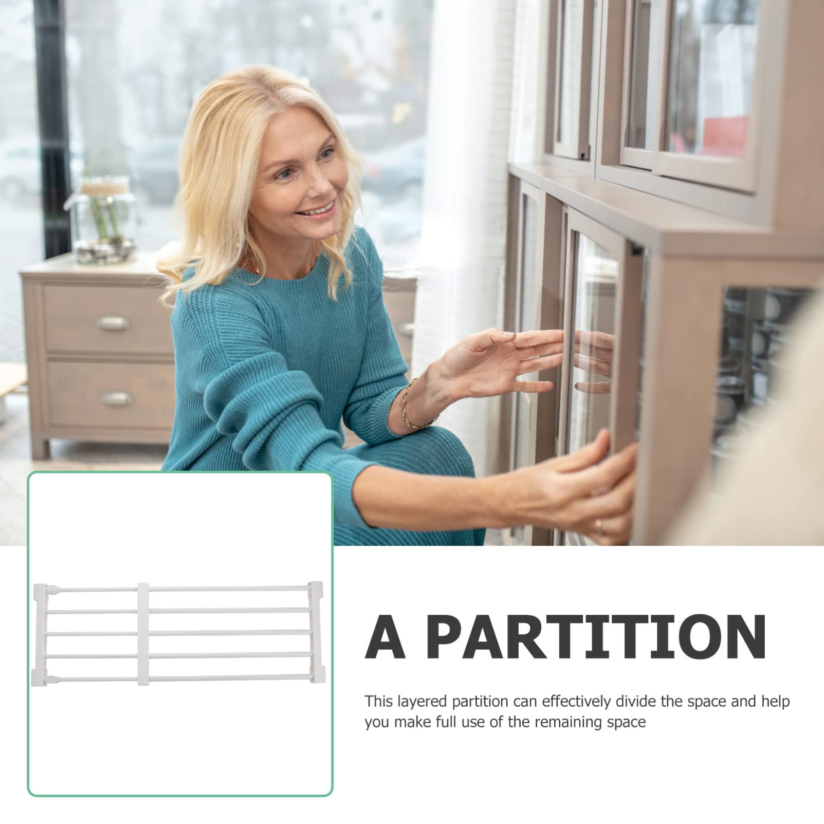 Expandable Metal Closet Tension Shelf & Rod - Adjustable Storage Rack Organizer for Wardrobe, Cabinet, Kitchen & Bathroom | DIY Space Saving Solution for Home Organization