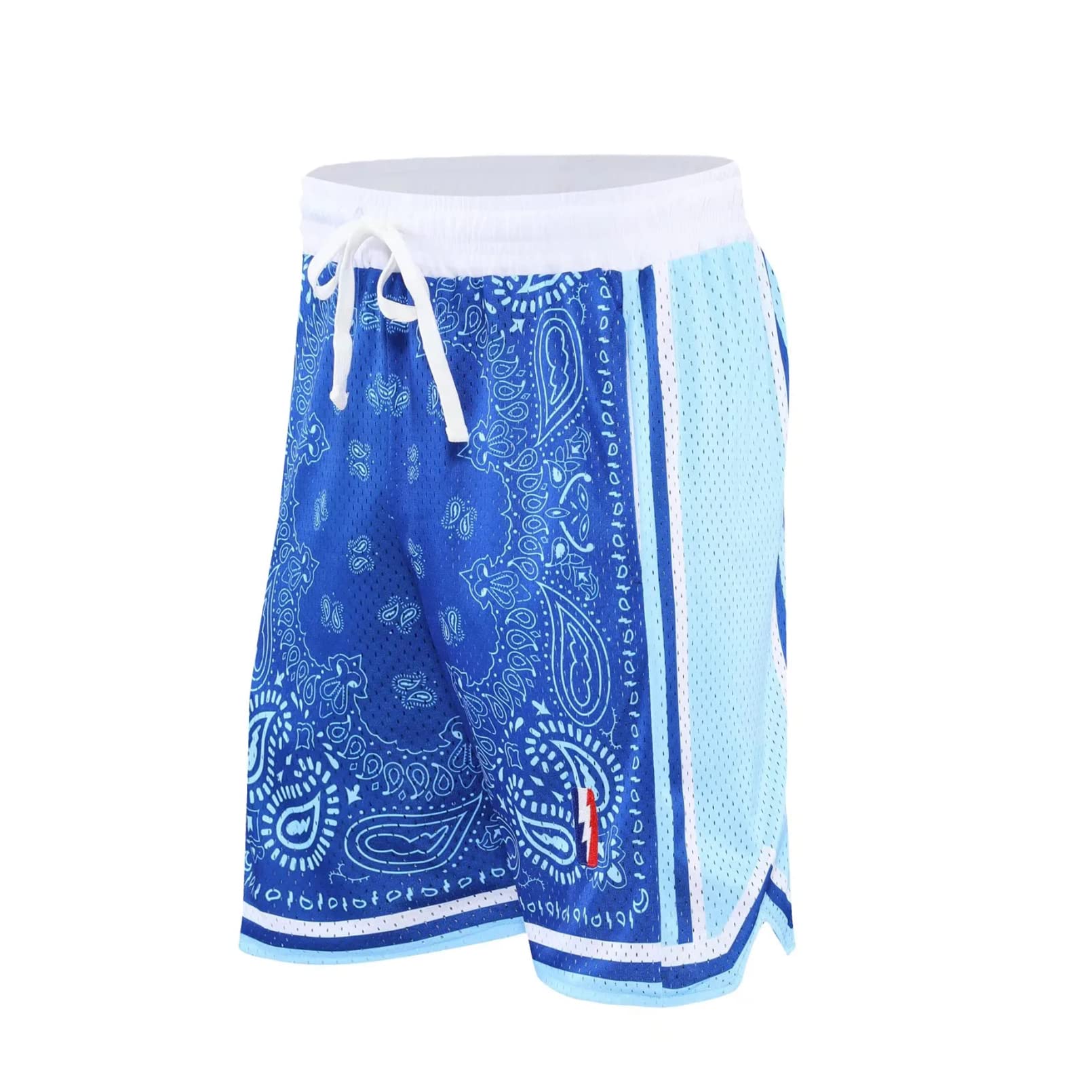 BOOMLEMEN Men's Basketball Shorts - Breathable Mesh Workout Shorts with Paisley Print for Running, Gym & Casual Wear | Athletic Performance & Comfort