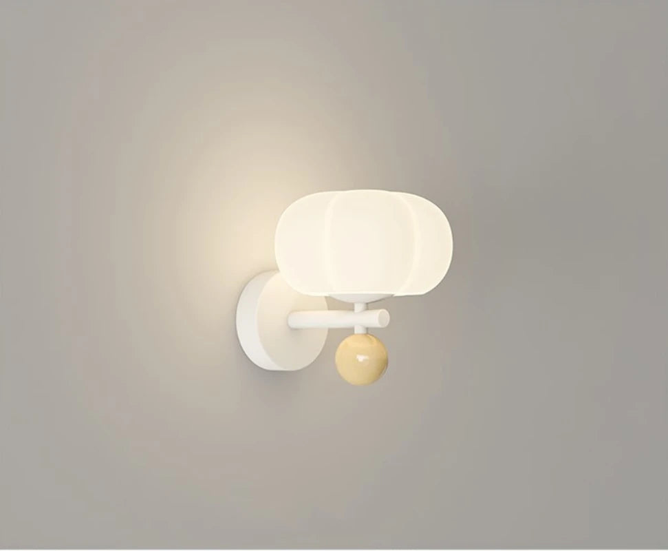 Pumpkin Cream Wall Lamp - Decorative Night Light for Bedroom, Nursery, Living Room - Warm Ambient Lighting for Relaxation & Cozy Atmosphere