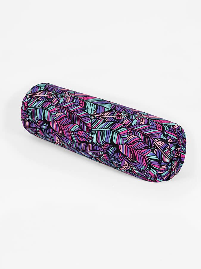 Organic Buckwheat Meditation Bolster Cushion for Yoga Studio - Floral Design Support Pillow for Yoga, Meditation & Relaxation at Home or Studio
