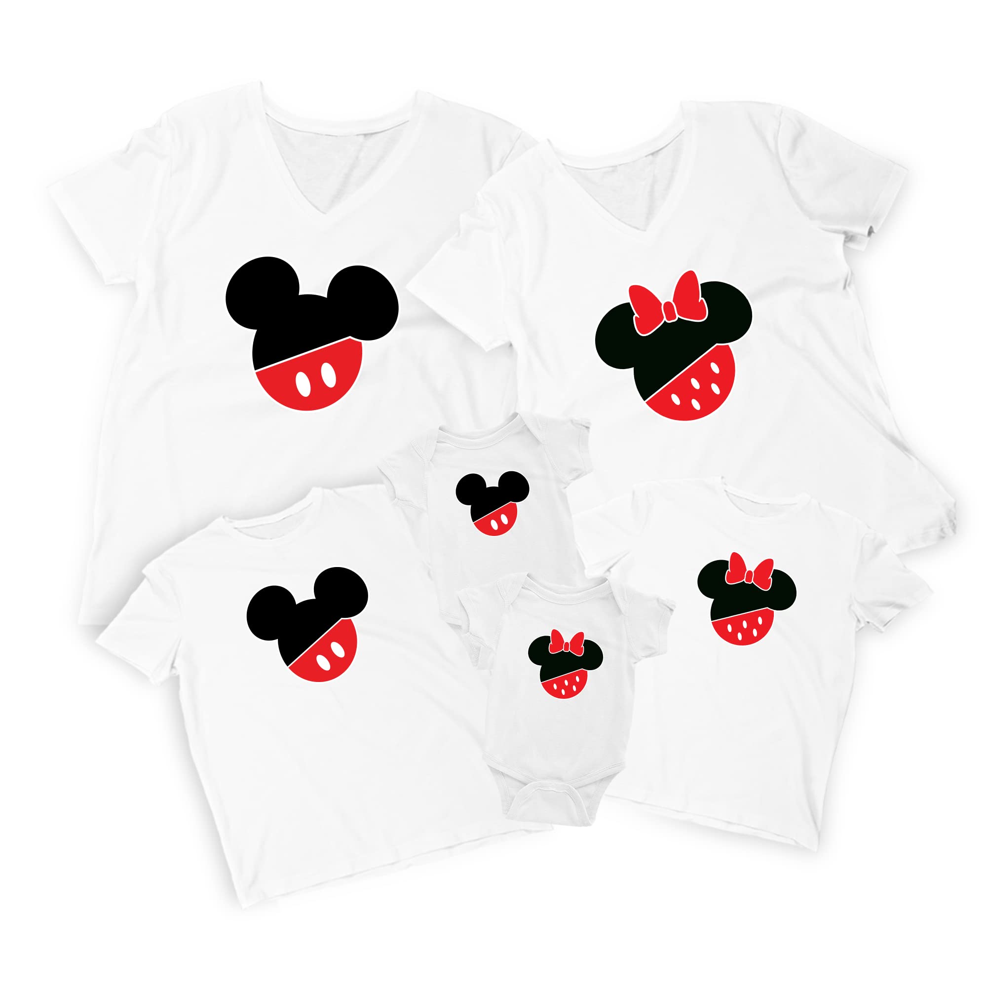 2020 Mickey Mouse & Minnie Mouse Family Vacation T-Shirts - Natural Cotton V-Neck Kids Girls 4T White - Perfect for Disney Trips, Theme Park Outings & Family Photo Matching Outfits