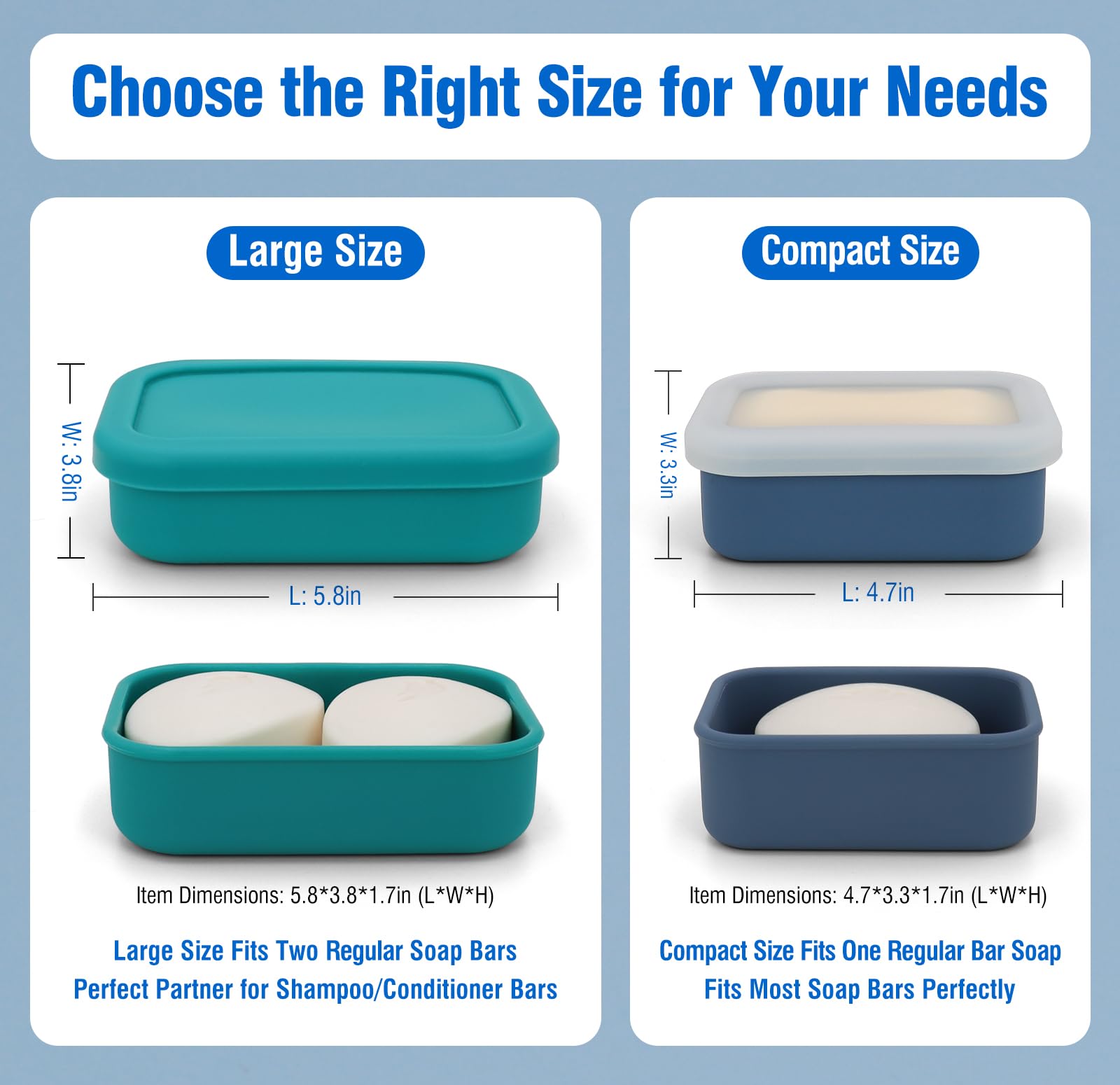 Leak Proof Travel Soap Case - Silicone Soap Container with Drainage Layer | Portable Bar Soap Holder for Bathroom, Camping, Gym | Easy to Clean & Reusable | Perfect for Travel, Outdoor Adventures & Daily Shower Use (Green)