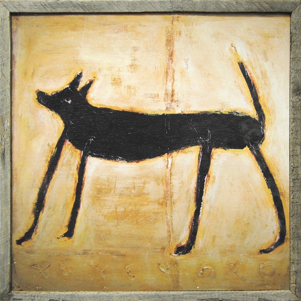 Small Black Dog Art Print - Handmade Canvas Wall Decor for Pet Lovers - Perfect for Living Room, Bedroom & Nursery Decor