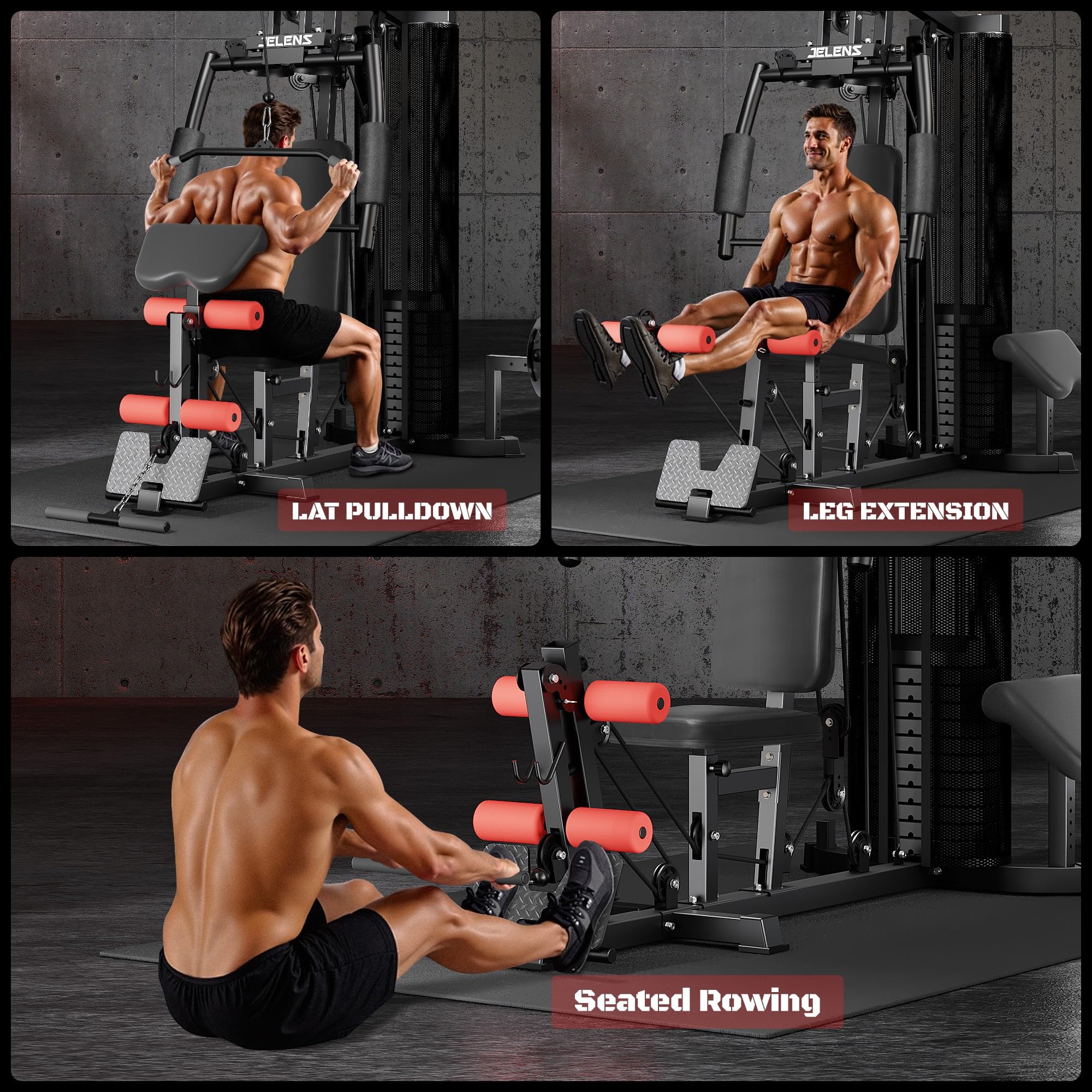 Multifunctional H10 Home Gym Equipment - 146LBS Weight Stack Workout Station with Pulley System for Full Body Training | Perfect for Home Fitness, Strength Training & Muscle Building