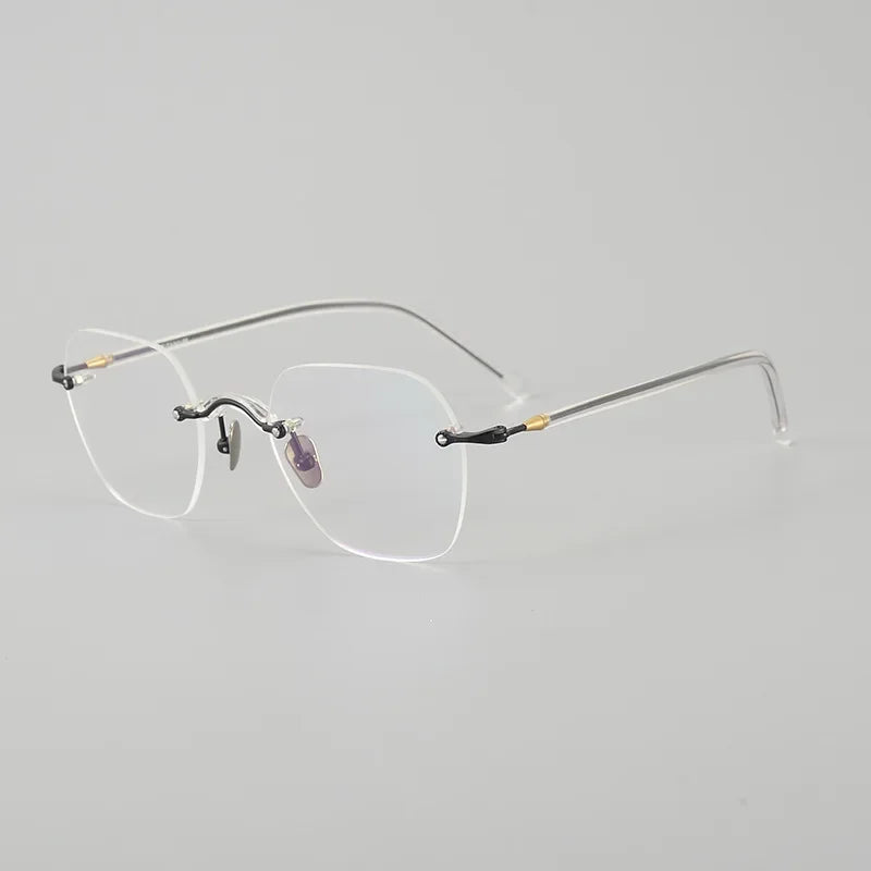 Aror Women's Rimless Flat Top Square Titanium Eyeglasses 49122 - Lightweight & Durable Titanium Frame for Everyday Wear, Office, and Reading Glasses