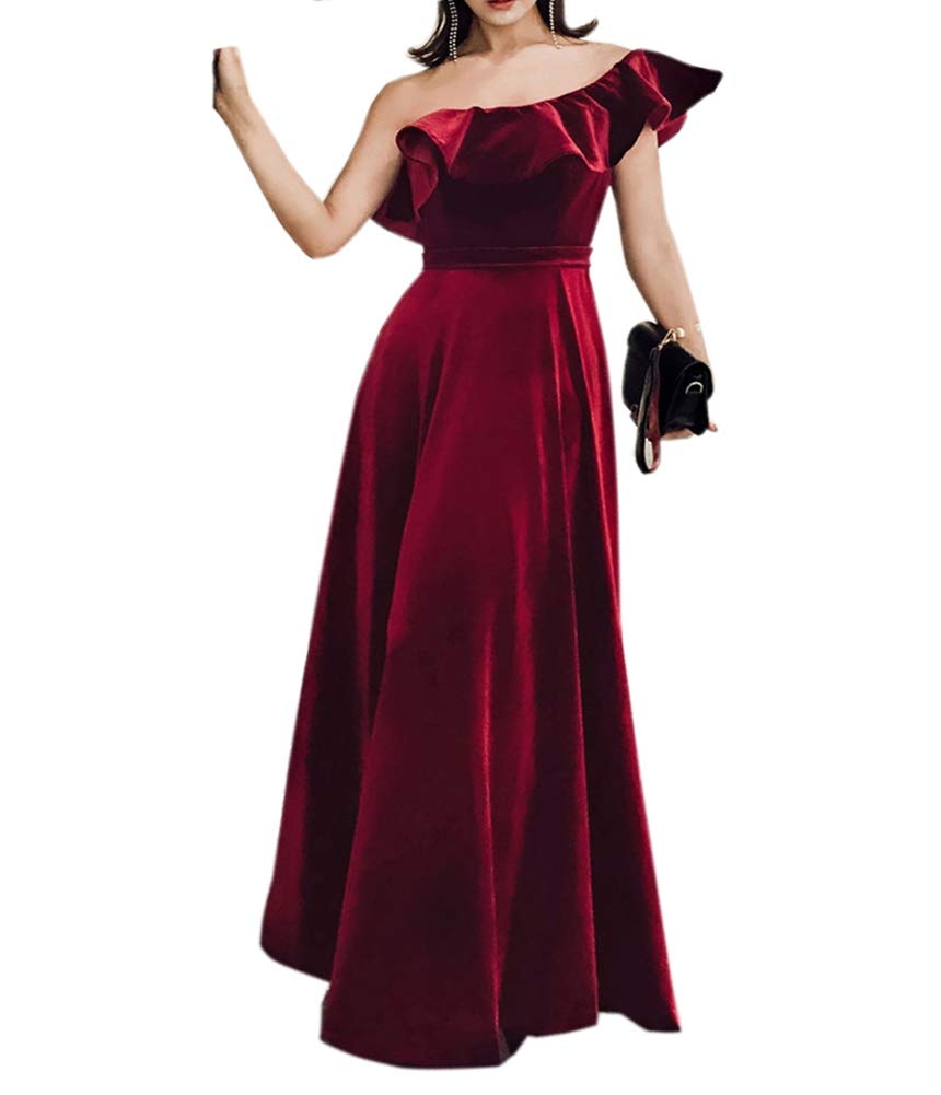 Elegant Velvet Formal Evening Dress for Women - Long Sleeve Prom Party Gown | Perfect for Weddings, Galas, and Special Occasions
