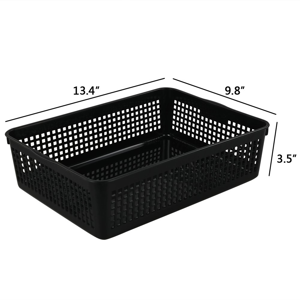 Colorful Plastic File Baskets (6-Pack) - Paper Organizer for Office & Home