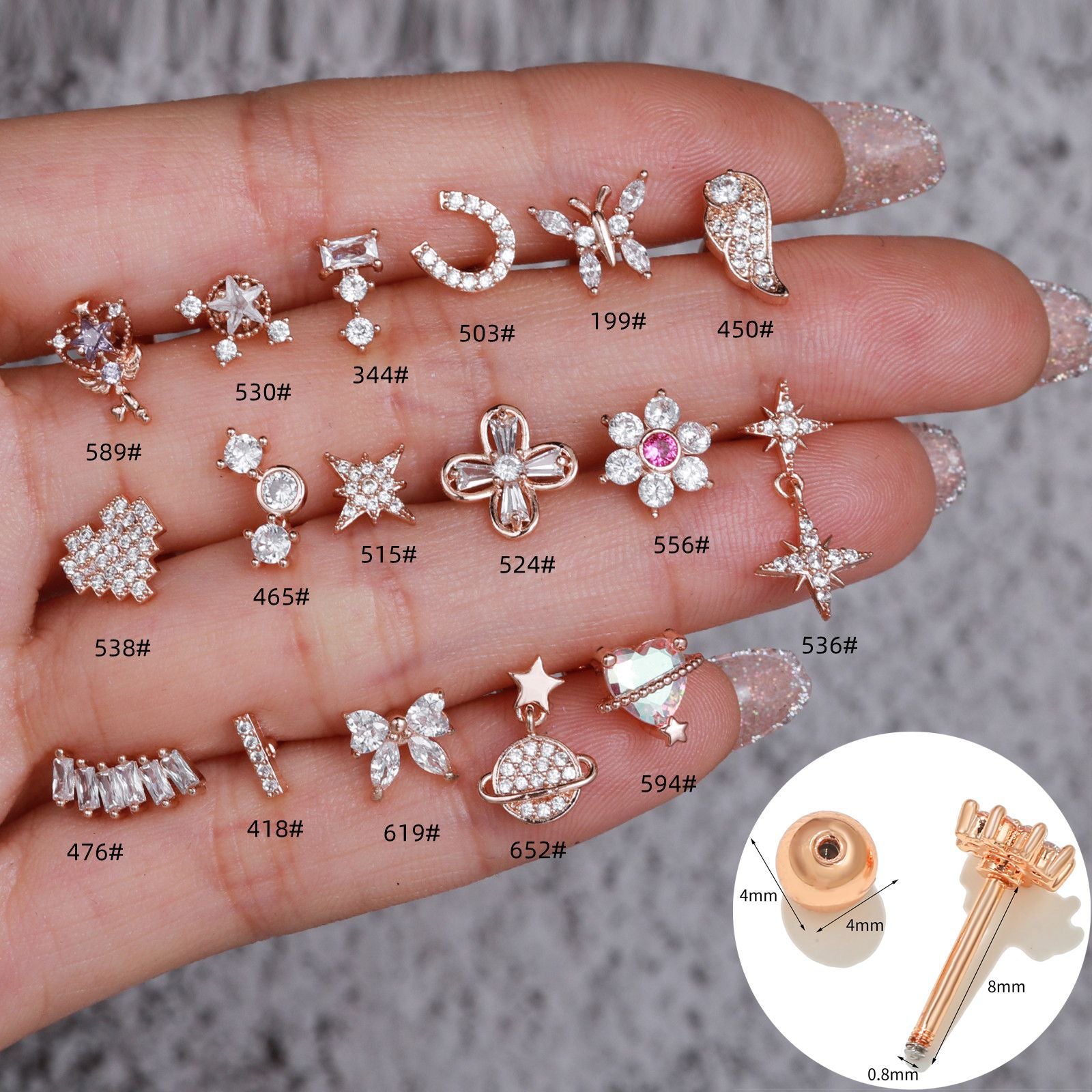 20G Cartilage Dangle Star Stud Earrings for Tragus Piercing - Hypoallergenic Sleeper Hoops | Perfect for Everyday Wear & Night Out Accessories