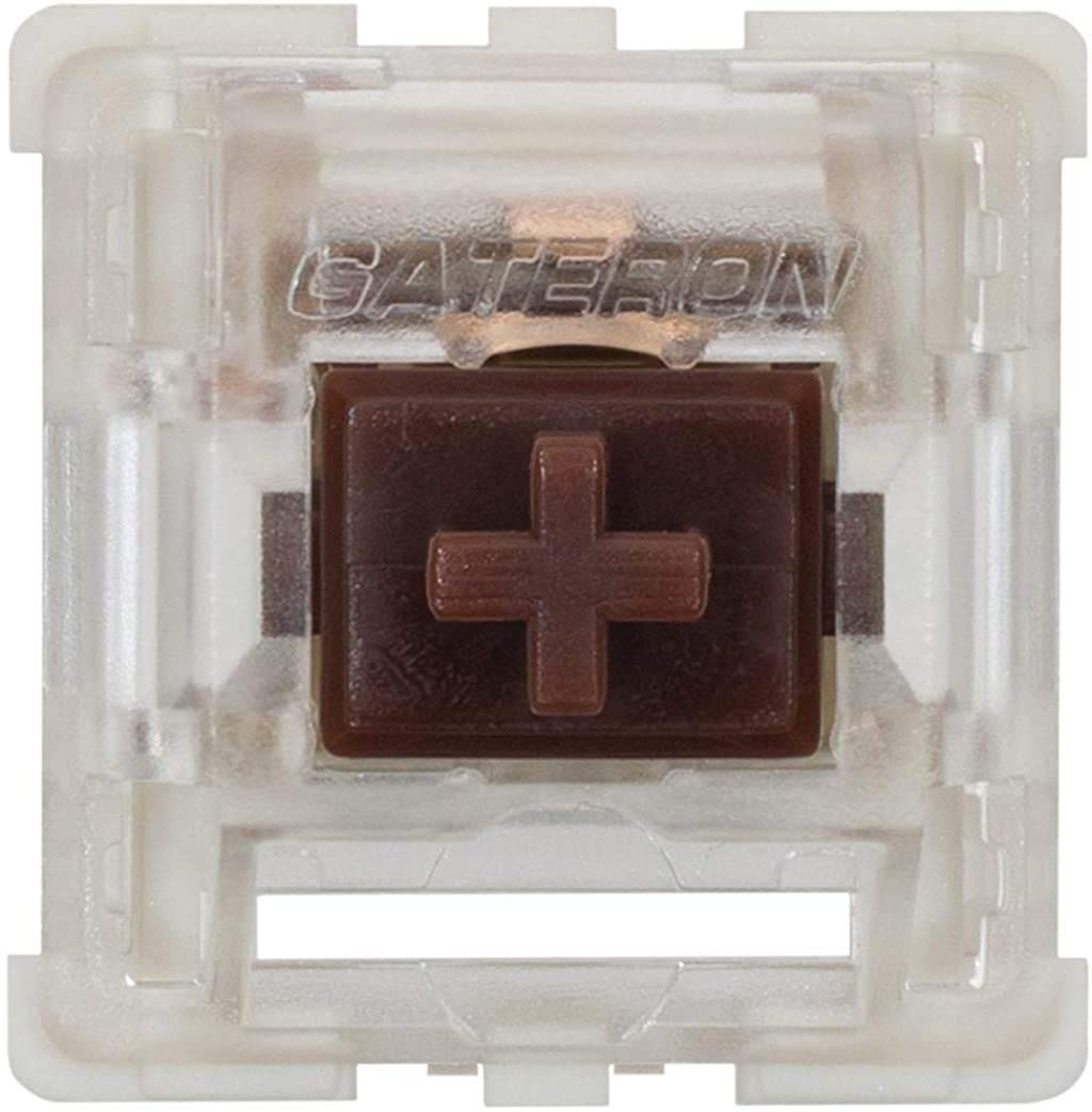 Gateron KS-9 Mechanical Keyboard Switches - 55g Tactile Force, Plate Mounted SMD 3 Pin RGB Compatible with MX Mechanical Gaming Keyboards (65 PCS, Silent Brown) - Perfect for Esports, Typing & Backlit Keyboard Customization