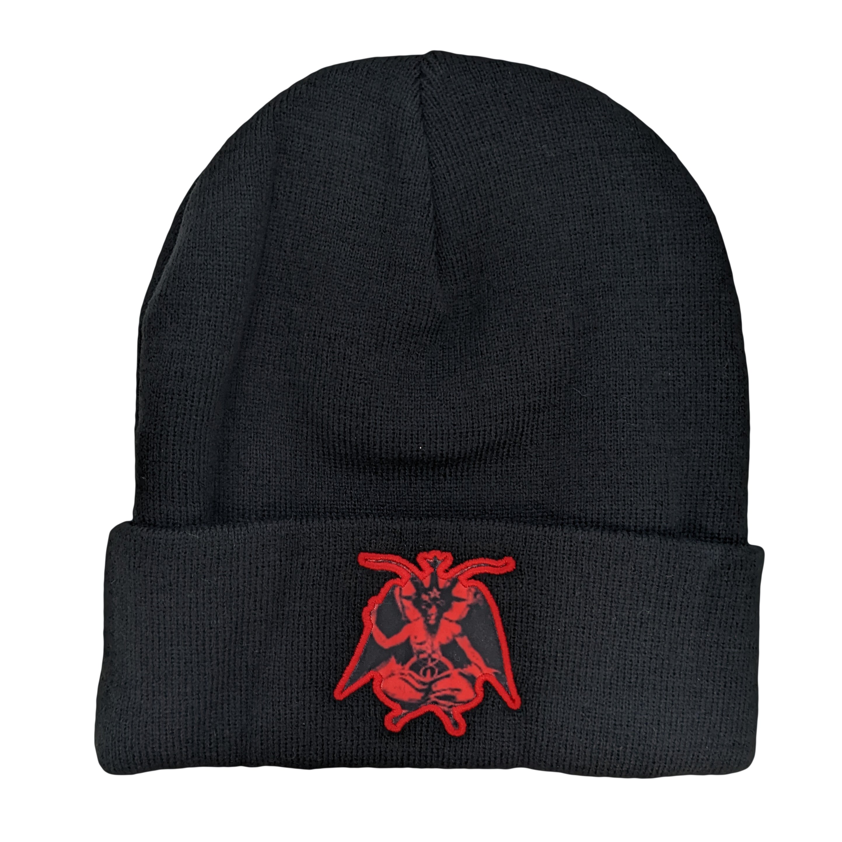 Baphomet Beanie - Unisex Knit Winter Hat for Men & Women - Gothic Occult Fashion Accessory - Perfect for Halloween, Cosplay, and Cold Weather
