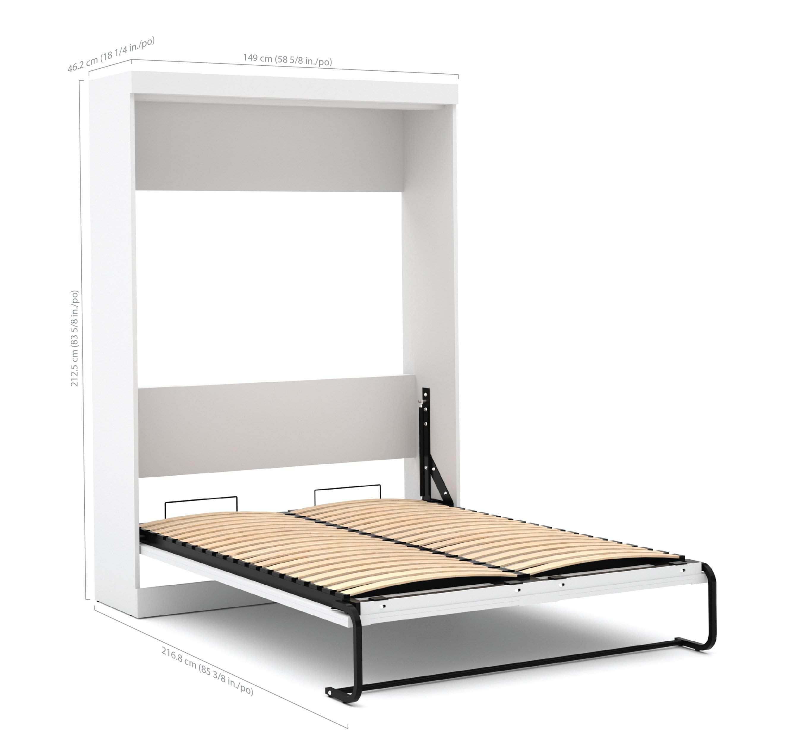 Space-Saving Full Murphy Bed with 2 Storage Units (109W) - 7 Color Options for Home, Office, or Guest Room Use