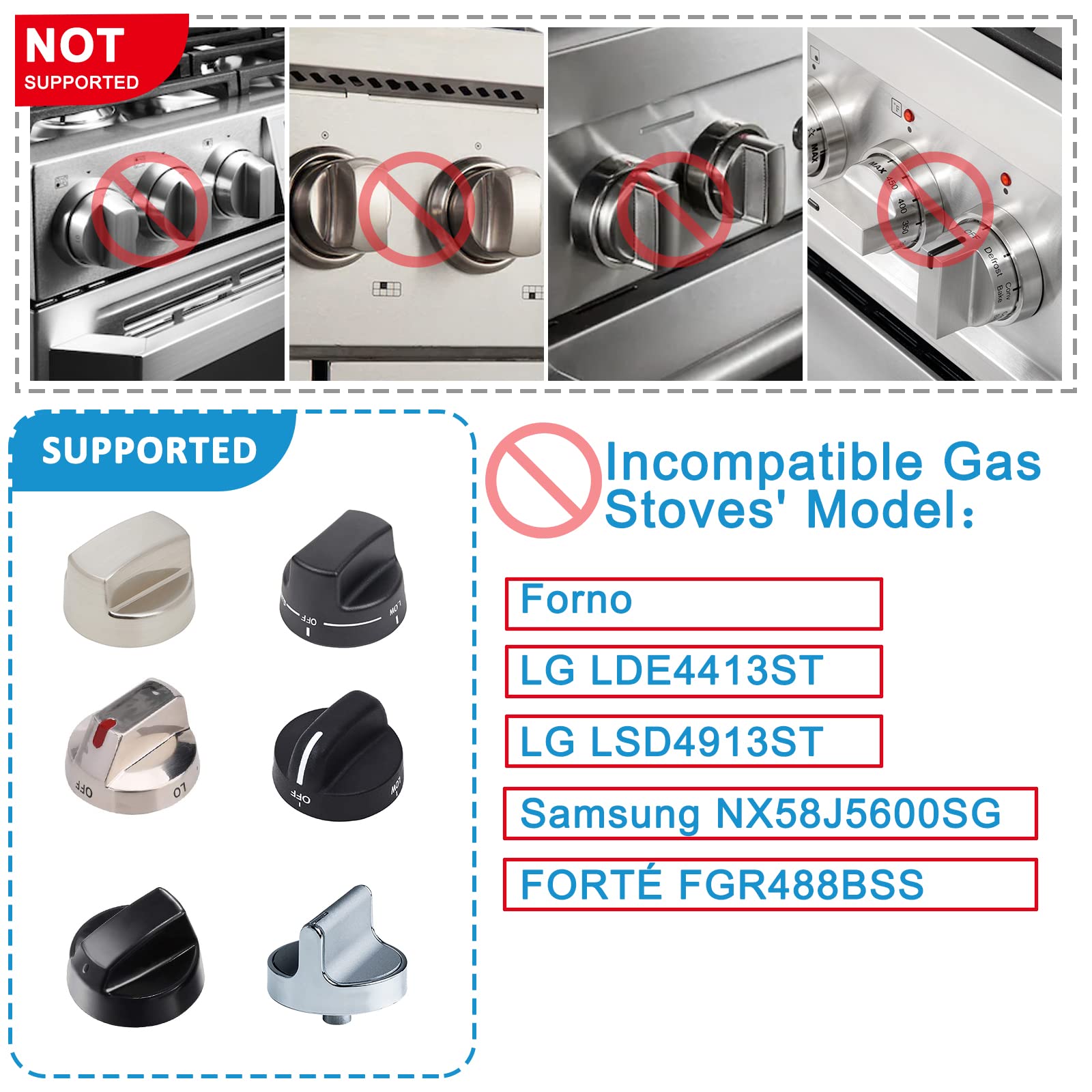Child Safety Stove Knob Covers - 5 Pack Universal Baby Proofing Gas Oven Knob Protectors with Double-Key Lock Design | Prevent Toddler Burns & Accidents in Kitchen, Daycare or Restaurant