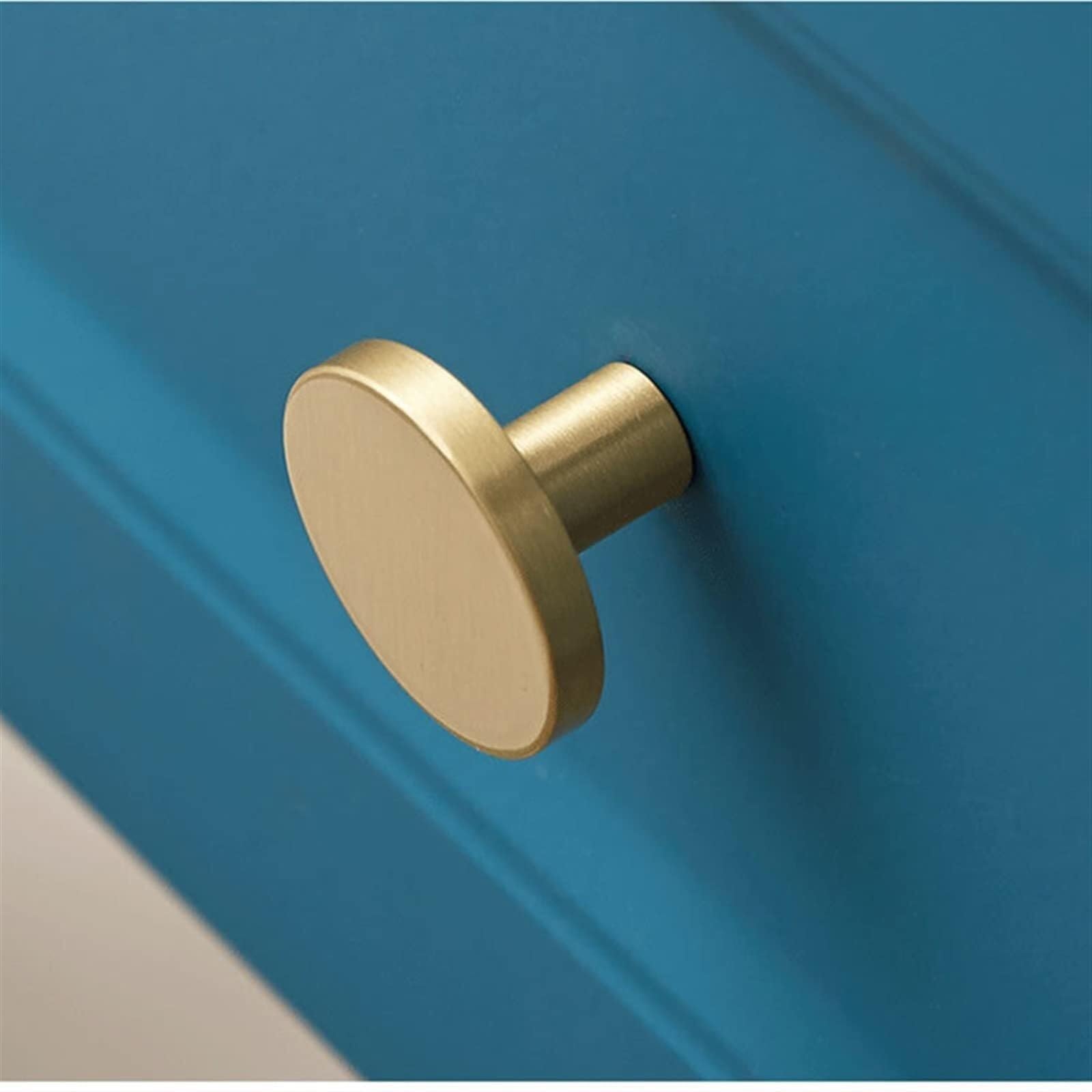 25mm/33mm/44mm Round Gold Brass Drawer Knobs - Solid Copper Cabinet Handles for Wardrobe, Locker & Furniture (1-Pack) - Perfect for Bedroom, Kitchen & Office Cabinets